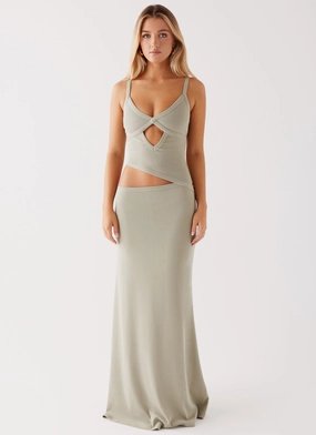 Office Wear Travel-Pack Jocelyn Maxi Dress - Sage
