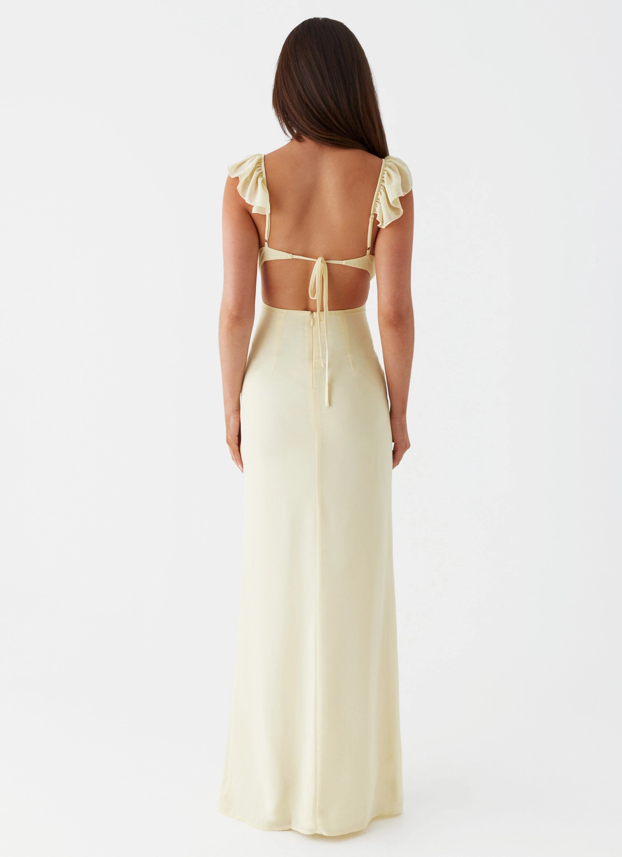 Lightweight-Structure Texture Flow Silvie Maxi Dress - Yellow