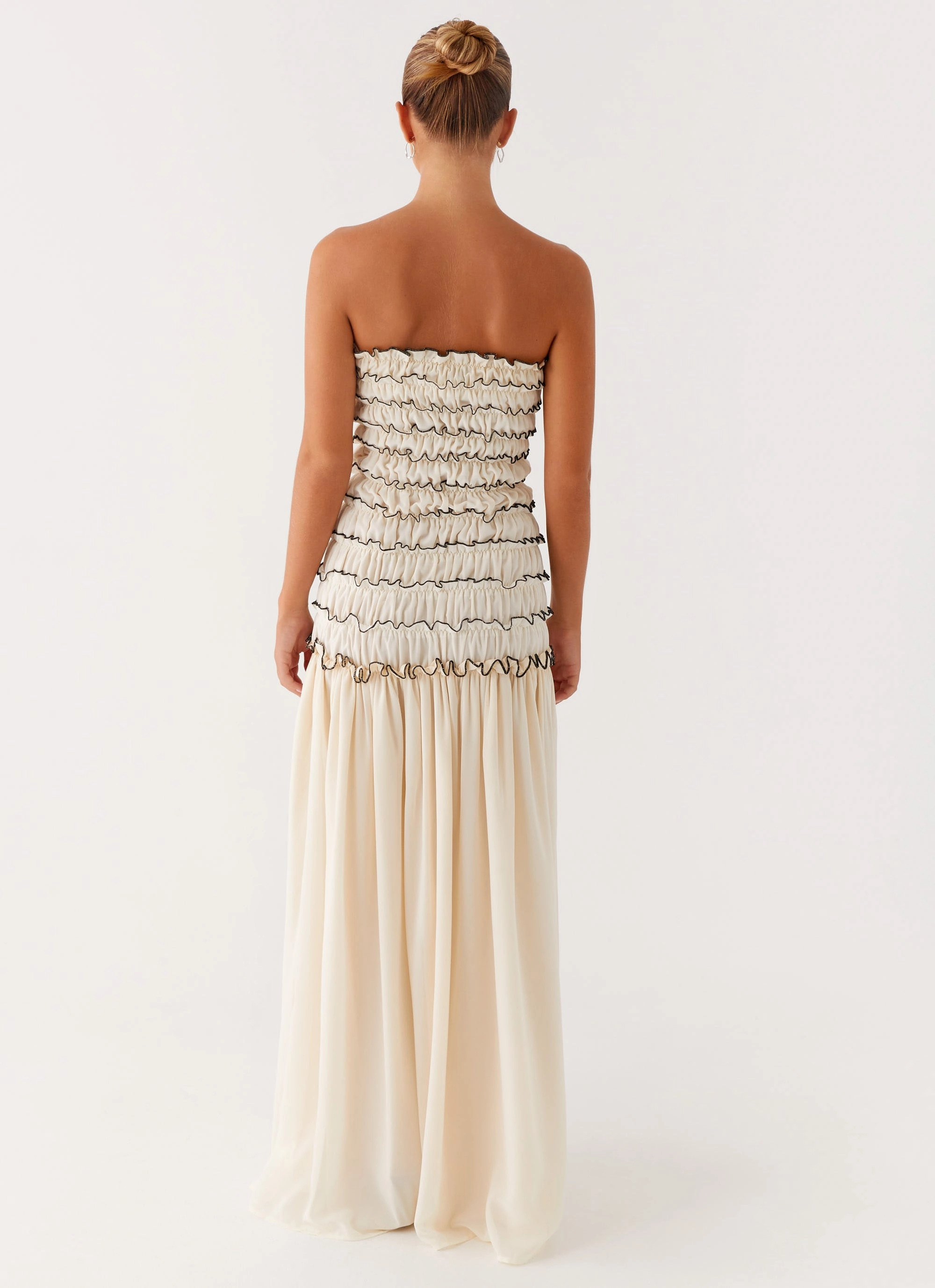 Playful-Detail Zariah Maxi Dress - Ivory