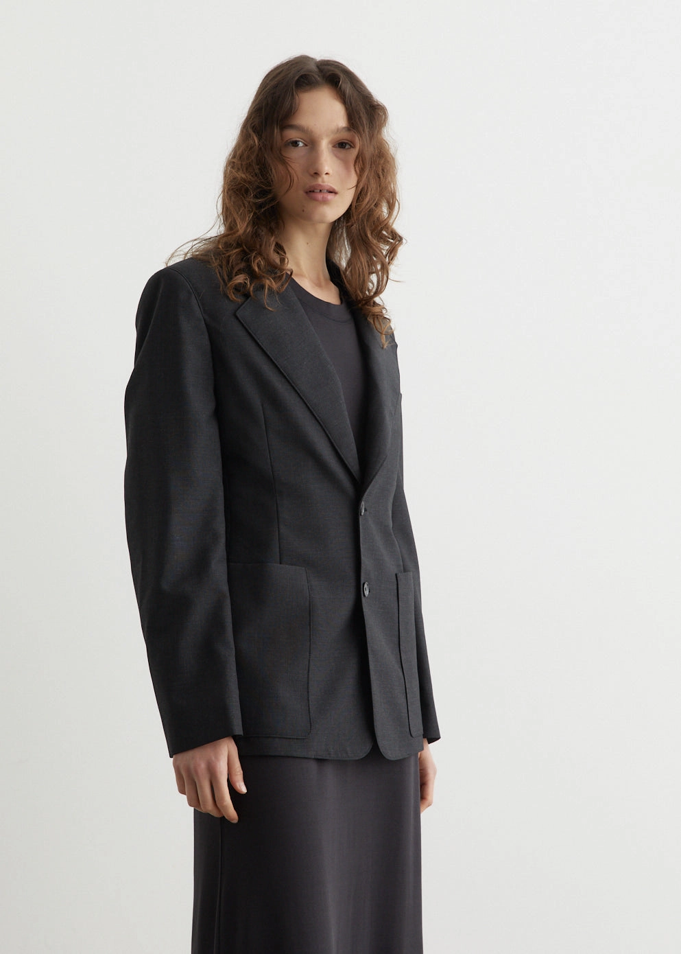 Compressed Packing Design Single Breasted Fitted Tailored Jacket