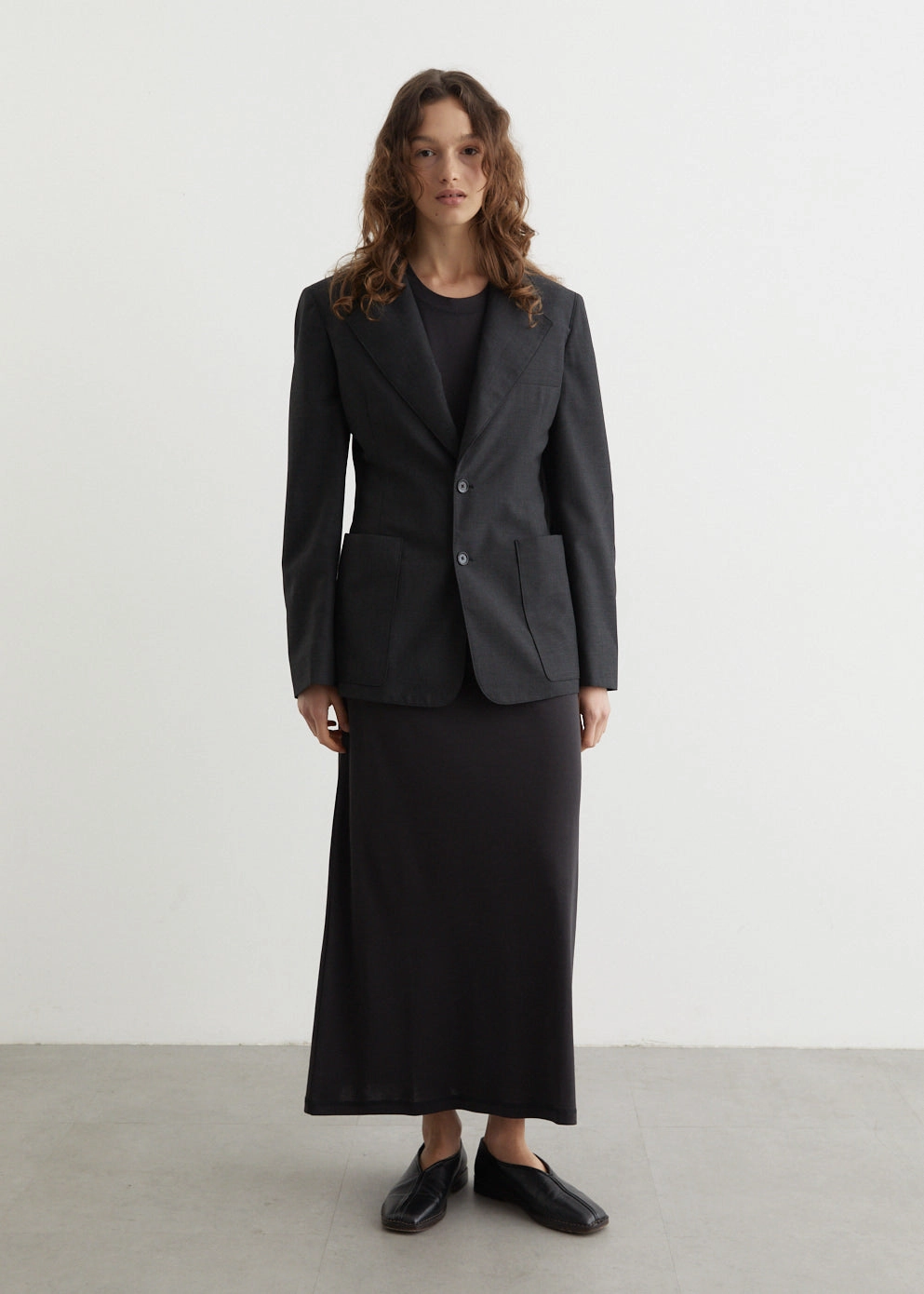 Single Breasted Fitted Tailored Jacket High End Look