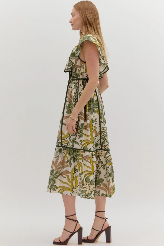Light Weight Cora Floral Panel Midi Dress