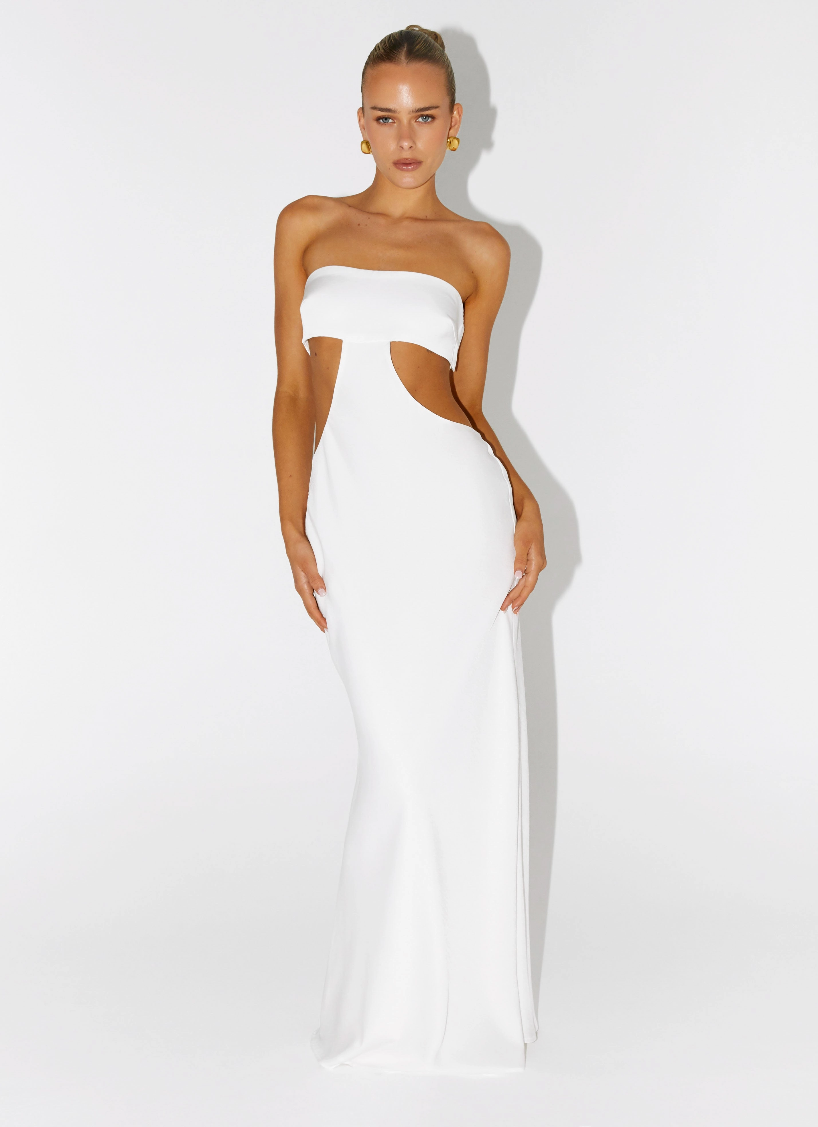 Grace Soft Kiss Me Cut Out Maxi - Ivory