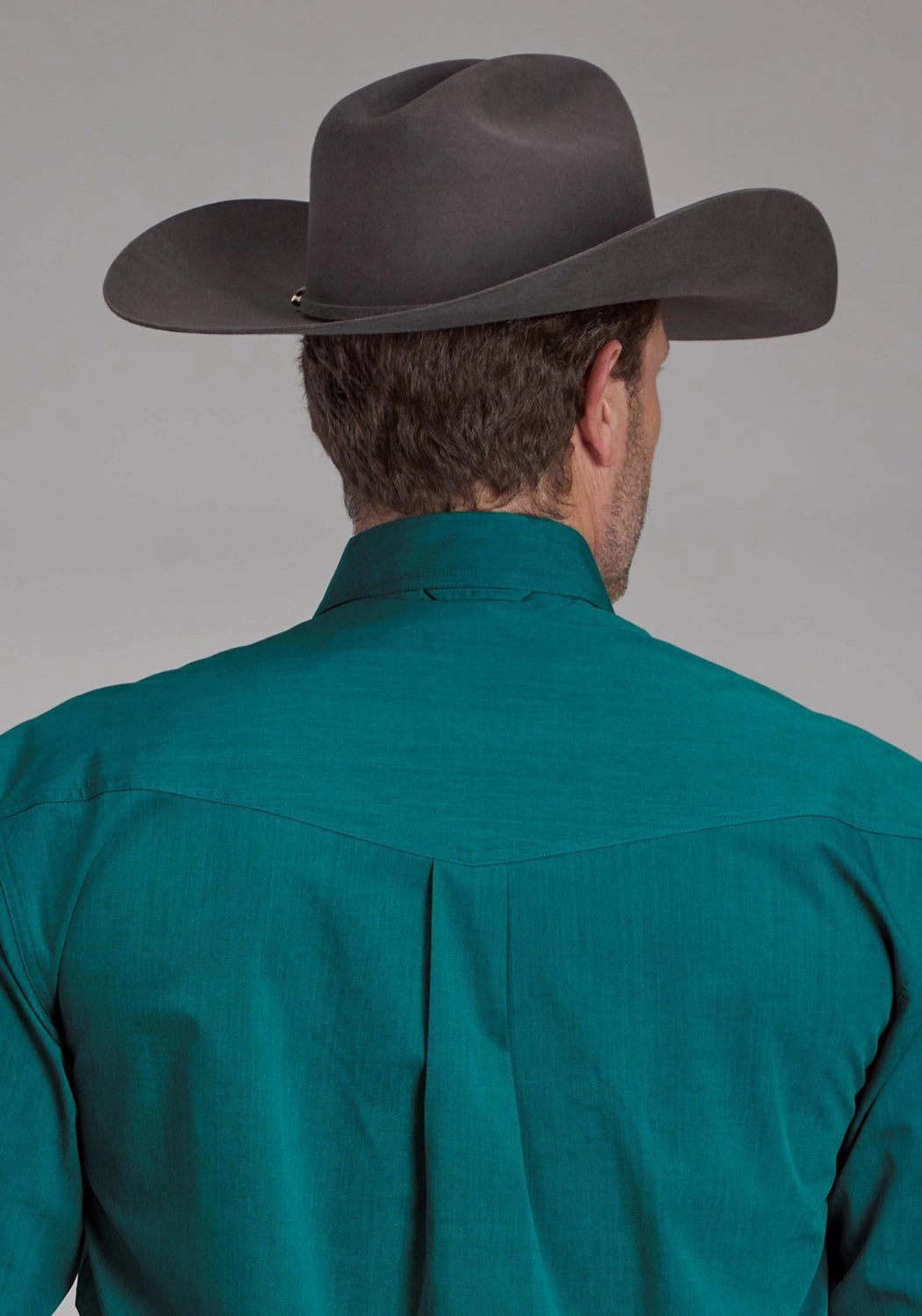 Ruffle Edge Mountain Escape Roper Mens 2249 Black Fill Teal 100% Cotton Btn L/S Shirt