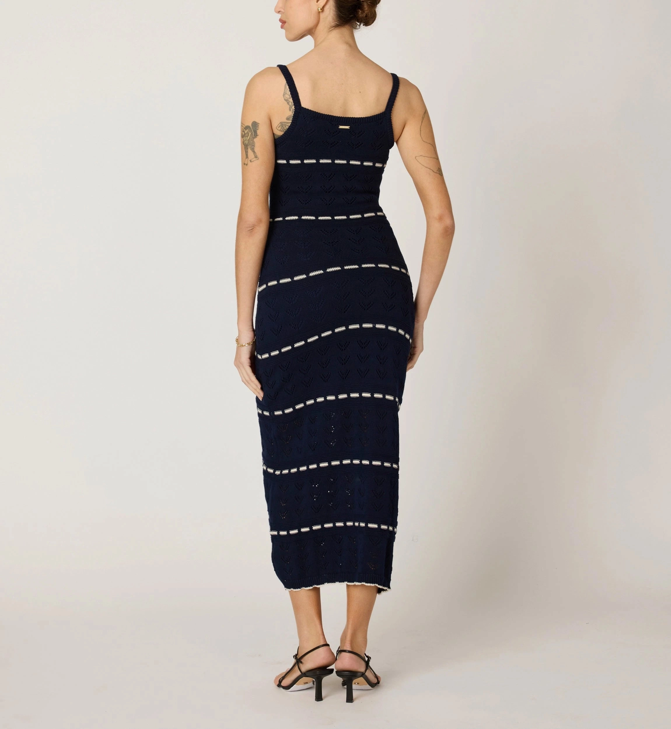 Light Fabrication Skylar Midi Dress | Dark Blue/Ivory