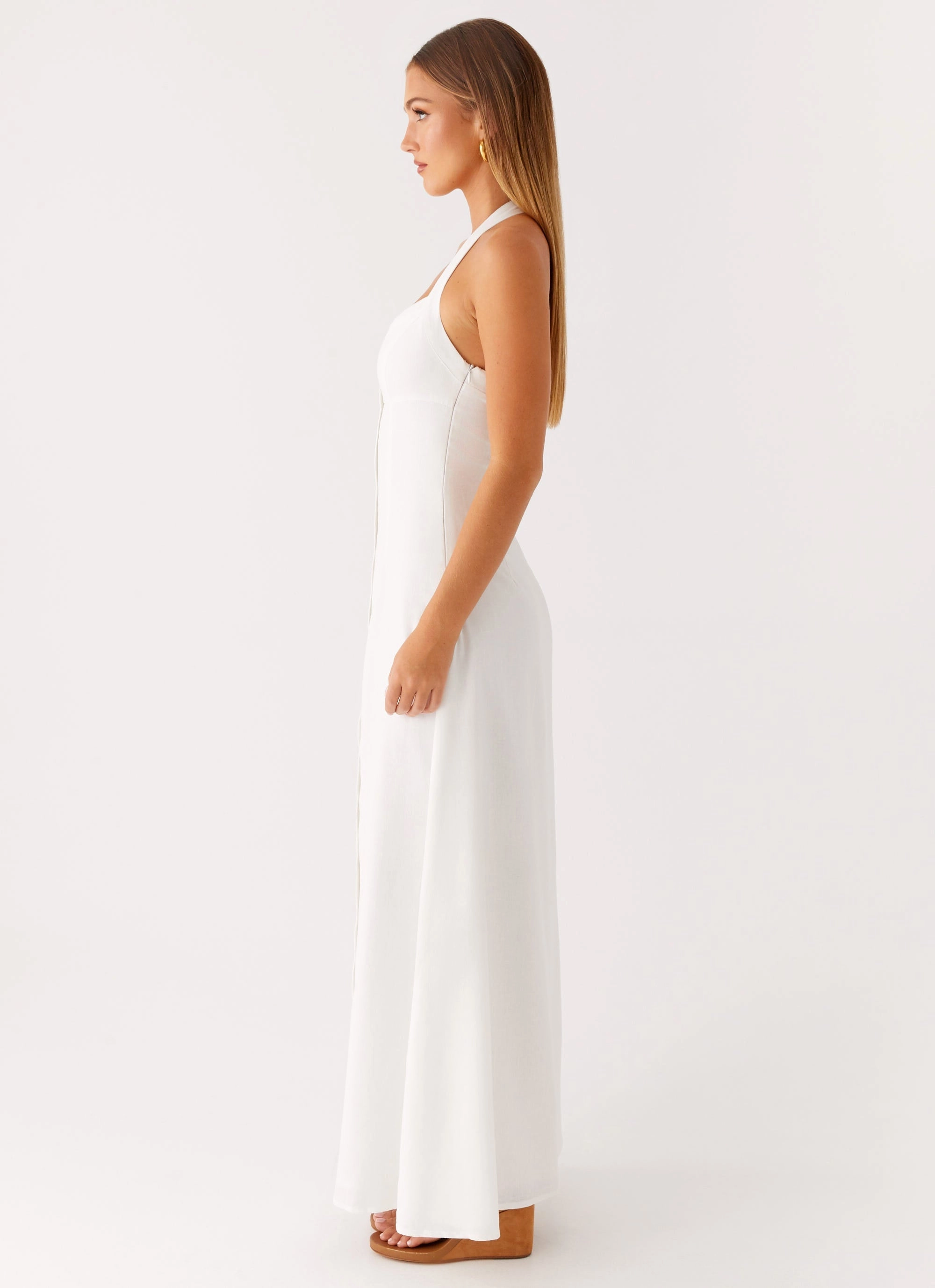 Polished office dress Sleek And Stylish Jovanni Maxi Dress - White