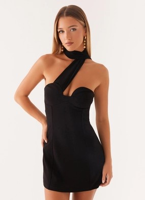 Sirena Mini Dress - Black Comfy and Relaxed Polite Vibe