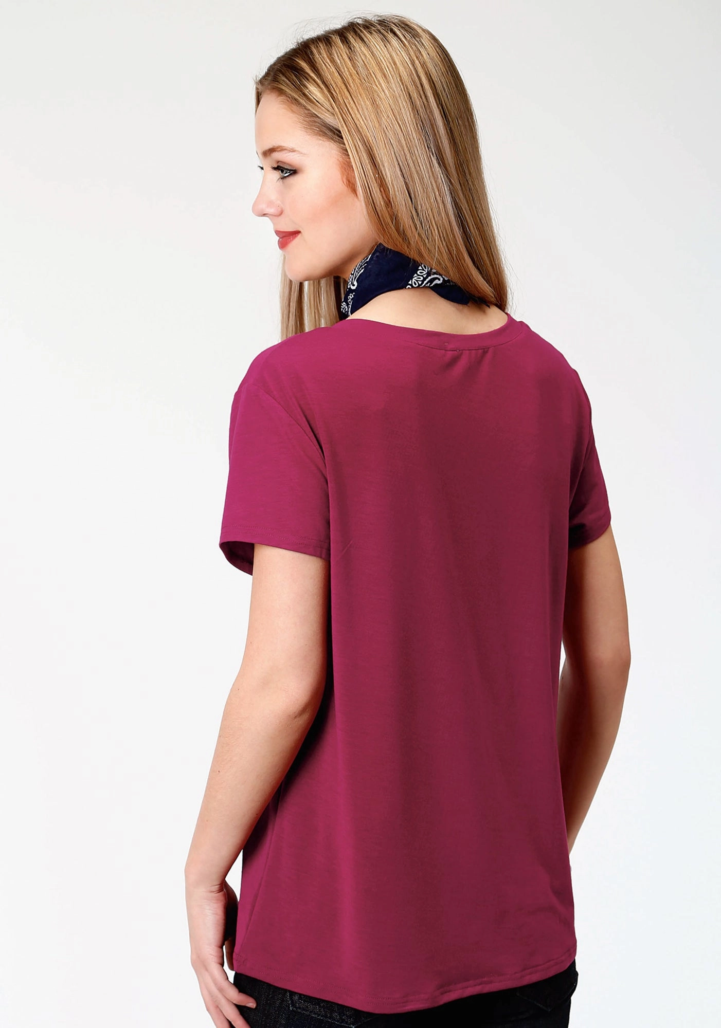 Roper Womens Plum Poly/Rayon Bronc Rider S/S T-Shirt birthday celebration