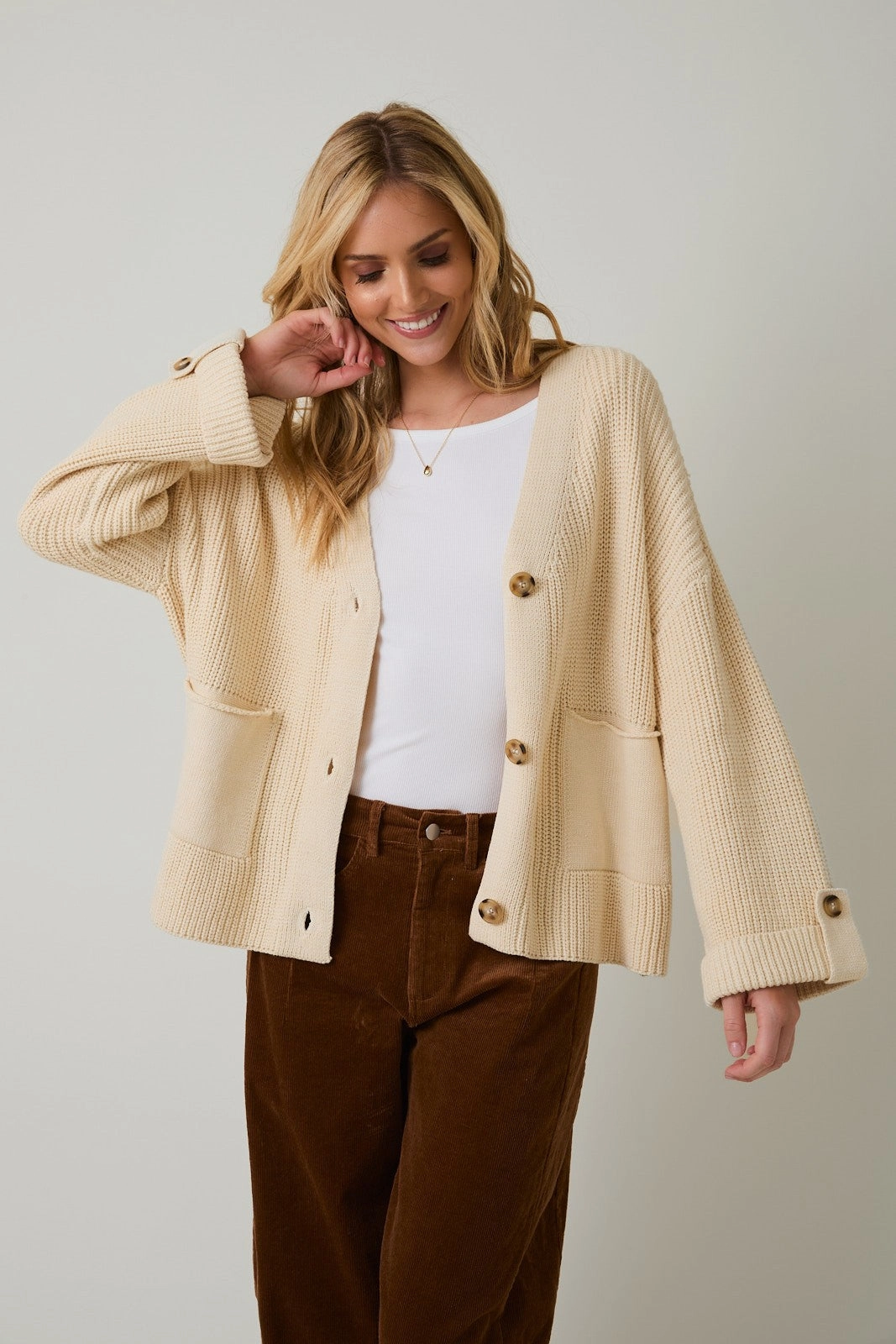 Oversized Button Up Cardigan hypoallergenic