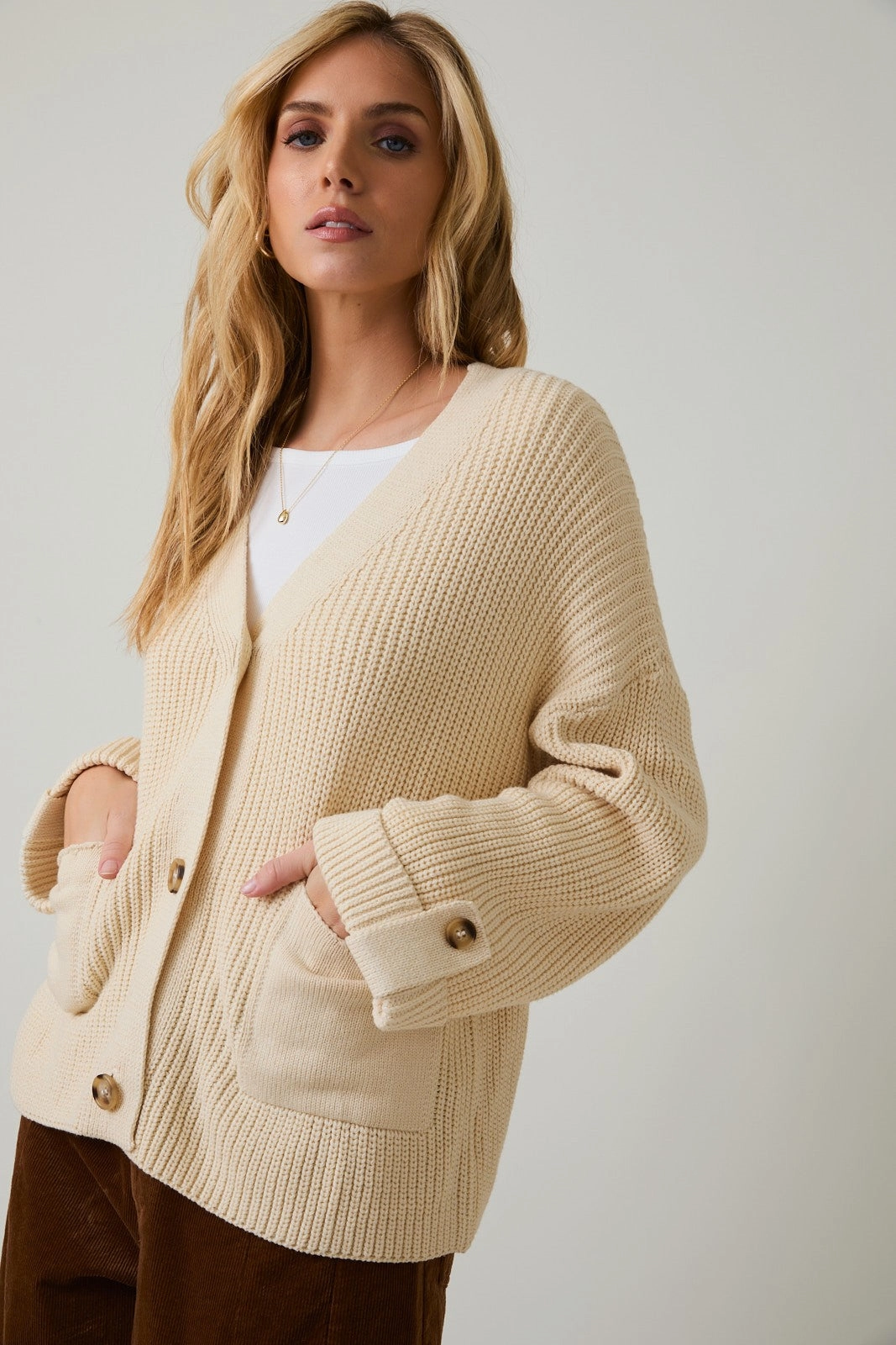 Sustainable Sourcing Certified Oversized Button Up Cardigan