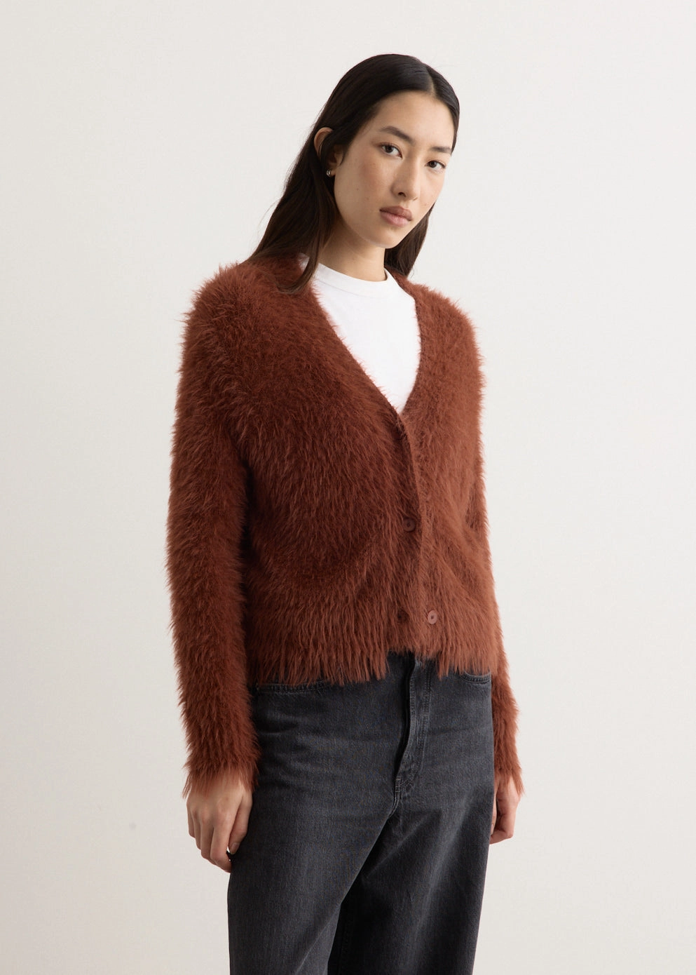 Balto Cropped Cardigan Two Tone Design