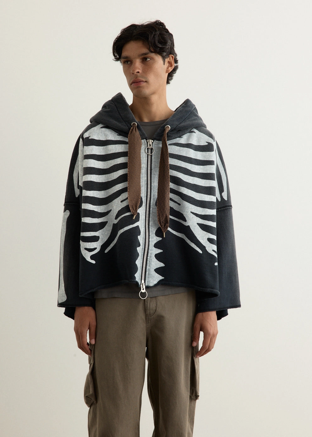 SWT Knit DEVIL Hoodie Blouson (BONE) Multi Pocket Design