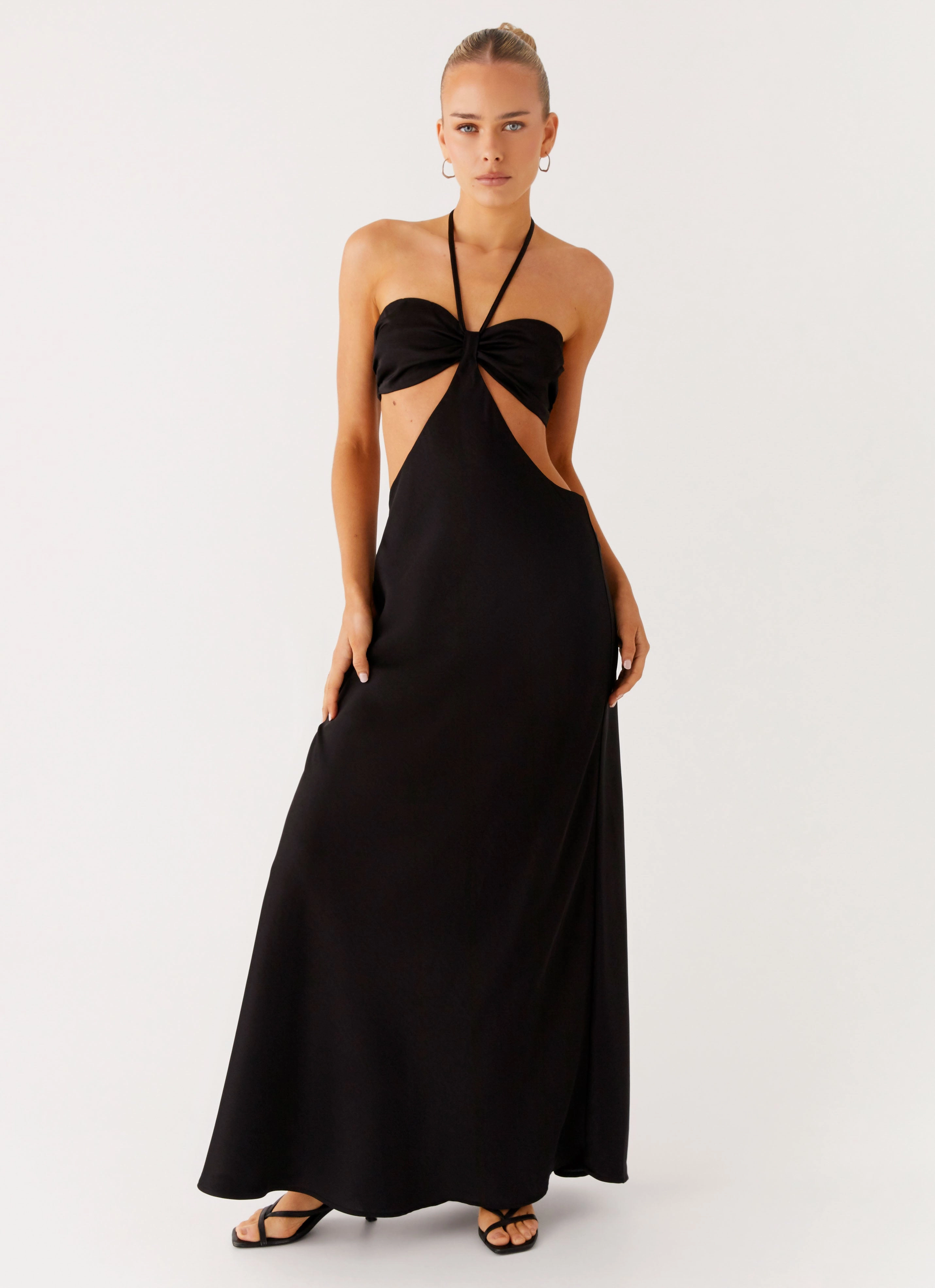 Sweetheart Cut Out Maxi Dress - Black Smart and Chic Stylish Cut