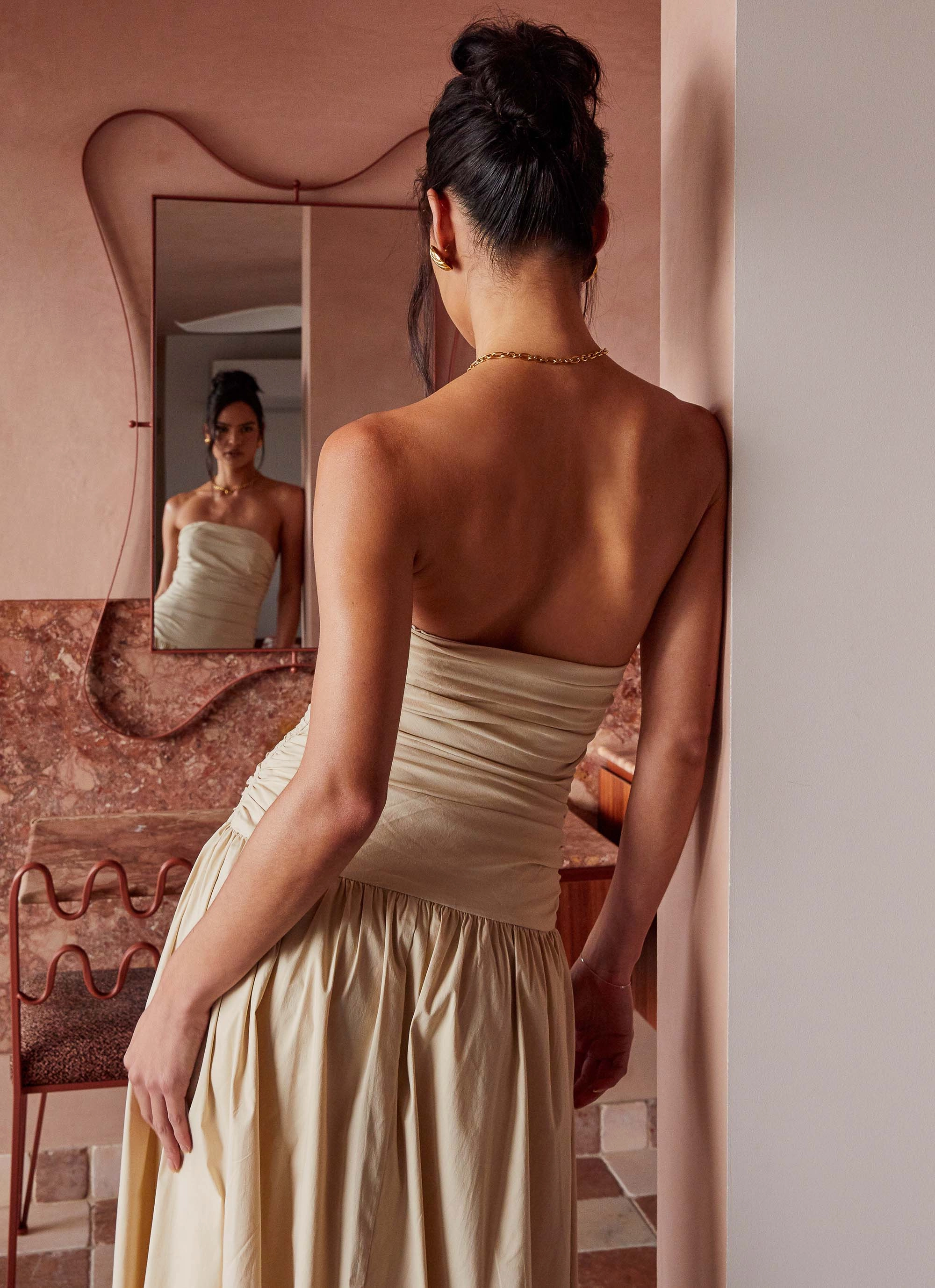 Carmel Maxi Dress - Ivory Delicate Details Modern Finish