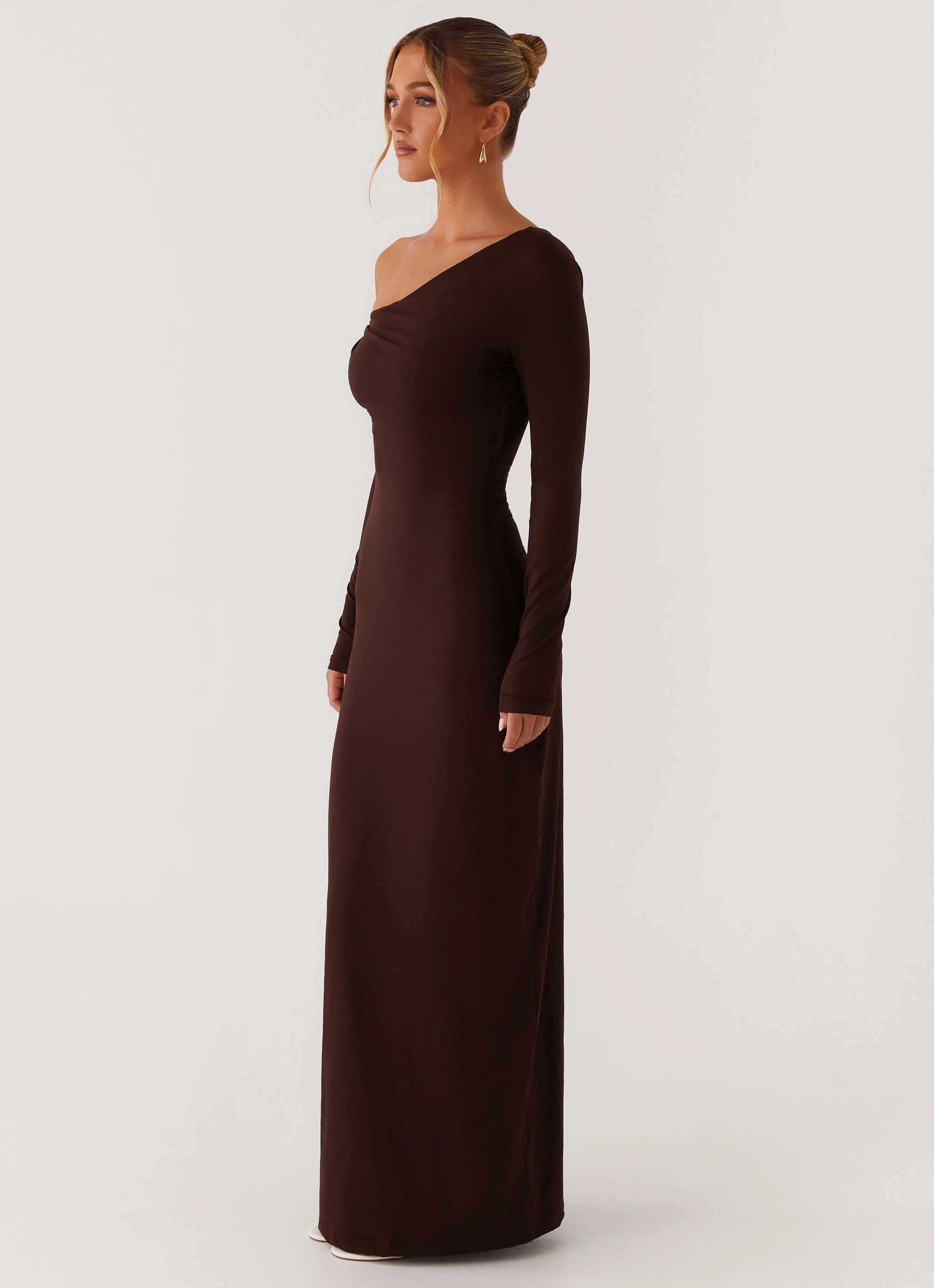 Travel Fit Jordana Twist Maxi Dress - Brown