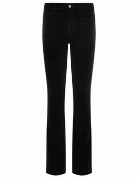 Stylish Casual Evening Stroll L'Agence Stevie Velvet Jeans in Noir