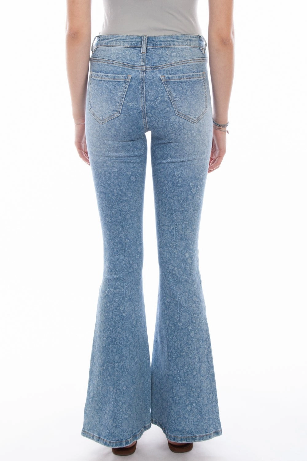 Scully Womens Blue 100% Cotton Paisley Jeans Base Comfort