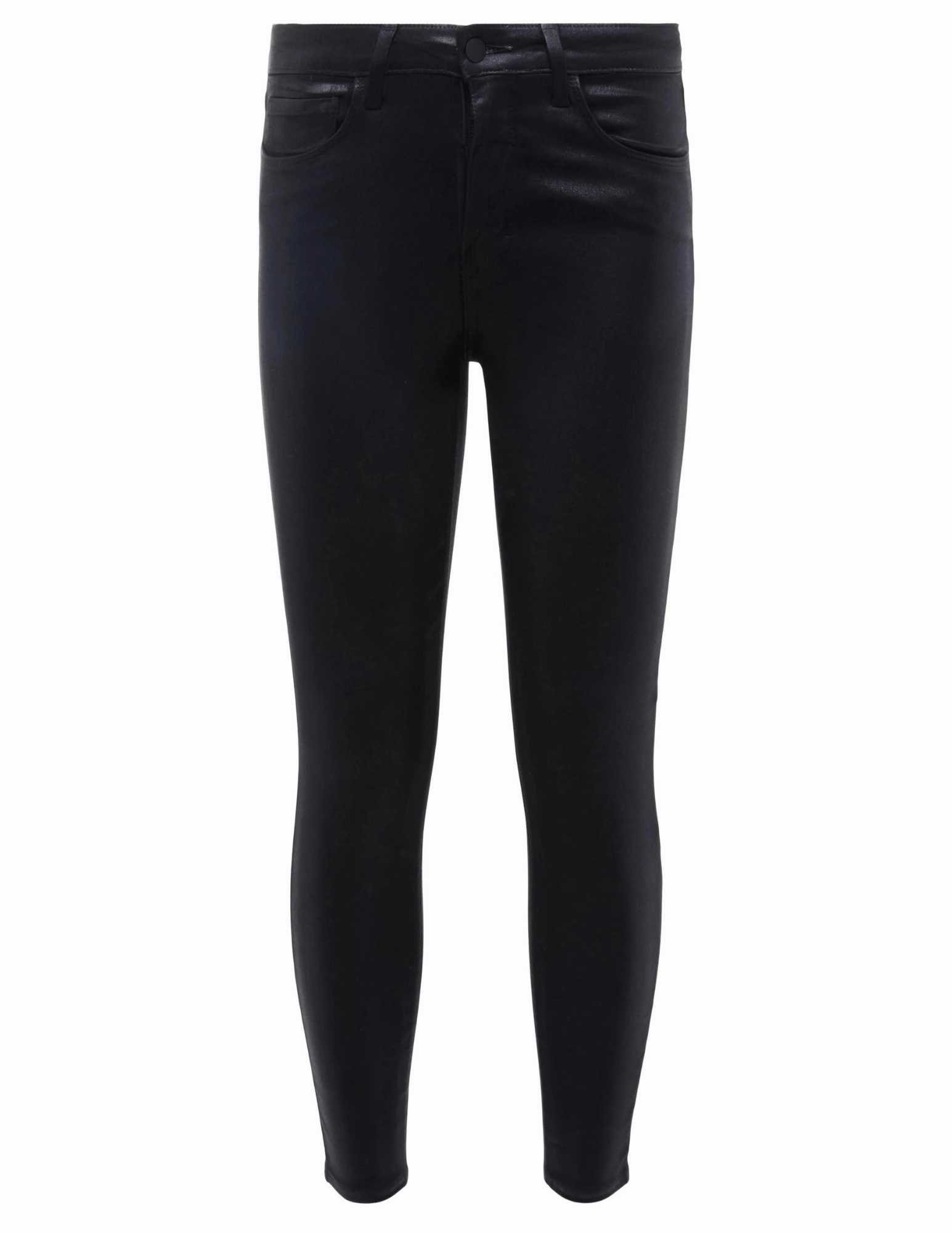L'AGENCE Margot High Rise Coated Jeans In Black Coated High Waist