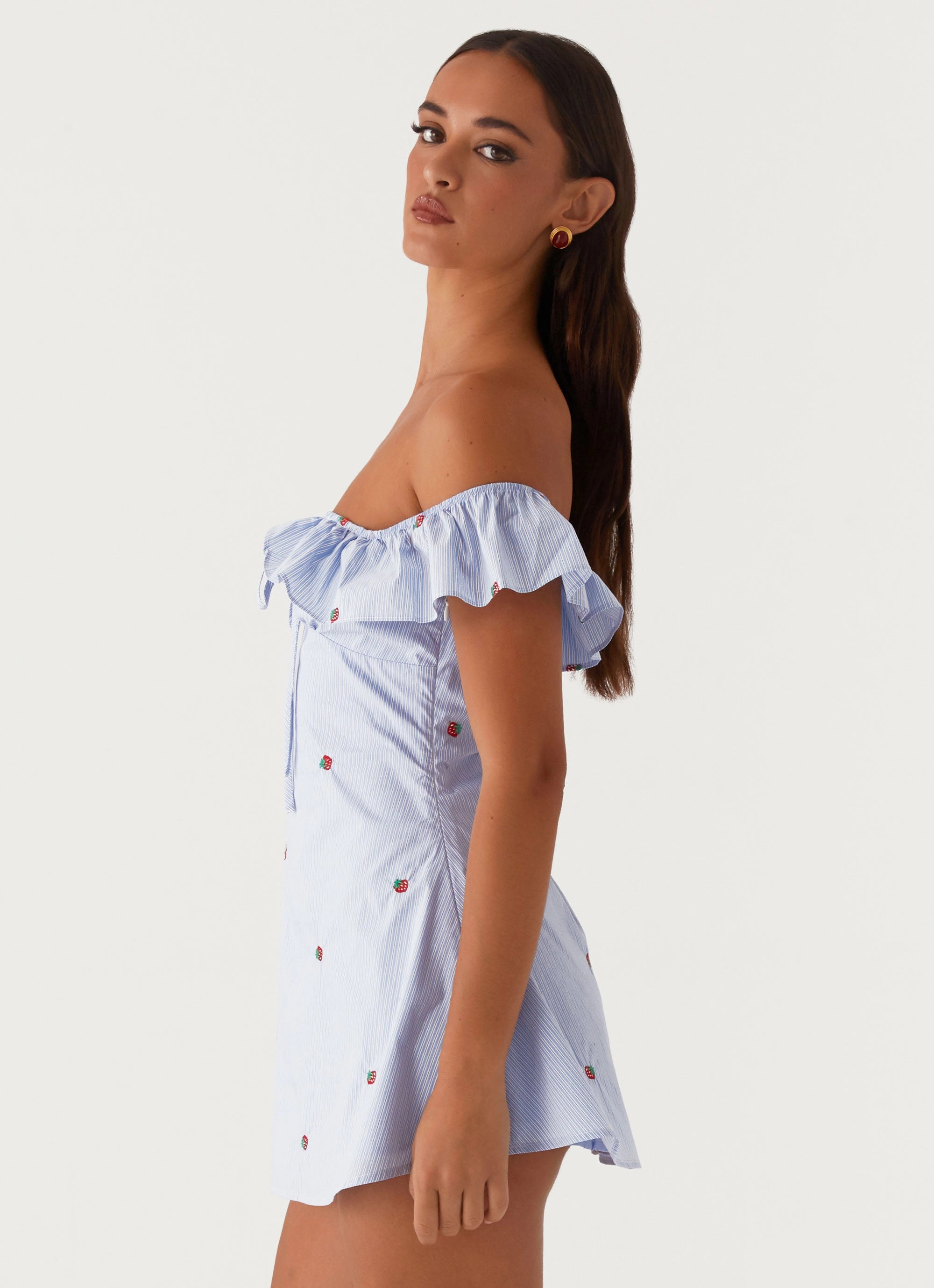 Air Beauty Elegant Silhouette Texas Sun Linen Mini Dress - Blue