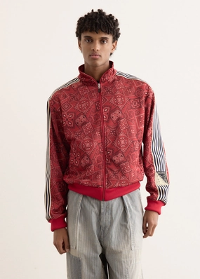 Matte Surface Texture Smooth Jersey COOKIE Bandanna Track Jacket