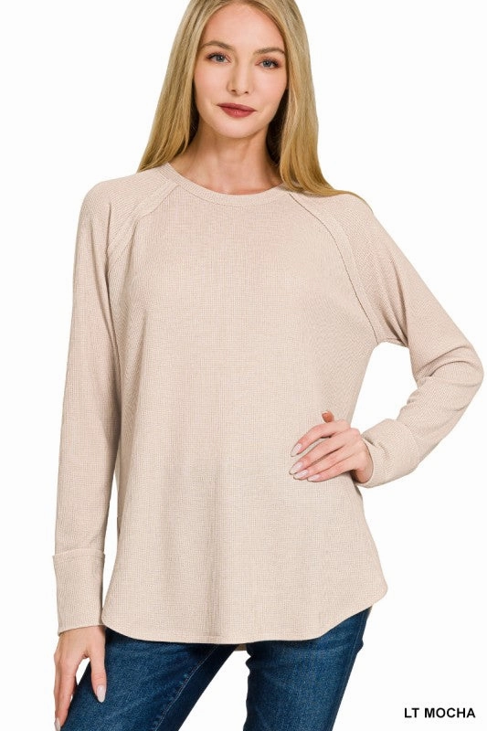 Nancy Baby Waffle Long Sleeve Top Chic Style