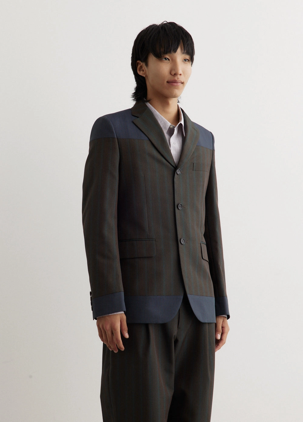 Stripe Blocked Jacket PFC Free Treatment Microfiber Blend