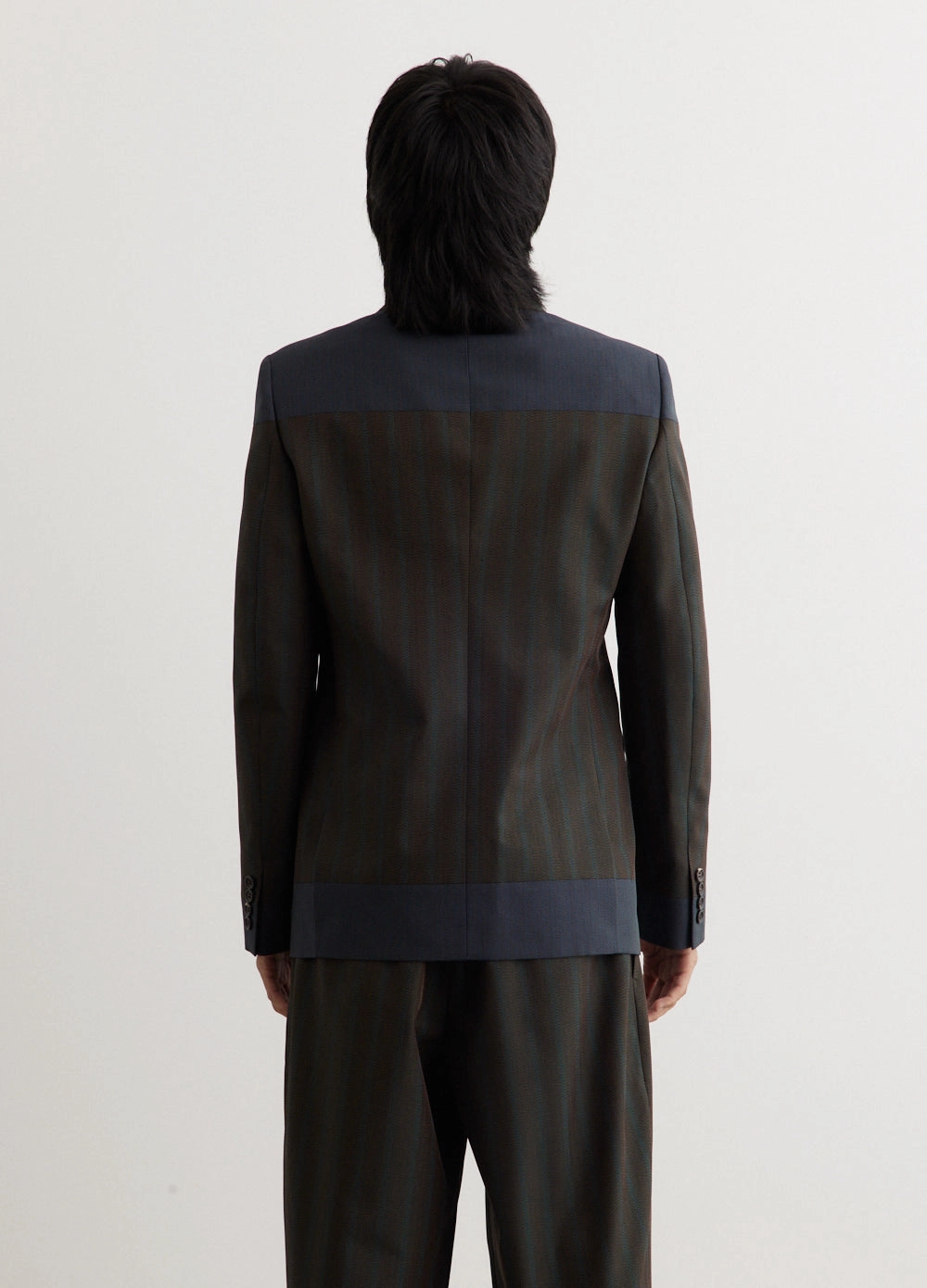 Durable Double Stitching Non Restrictive Tailoring Stripe Blocked Jacket