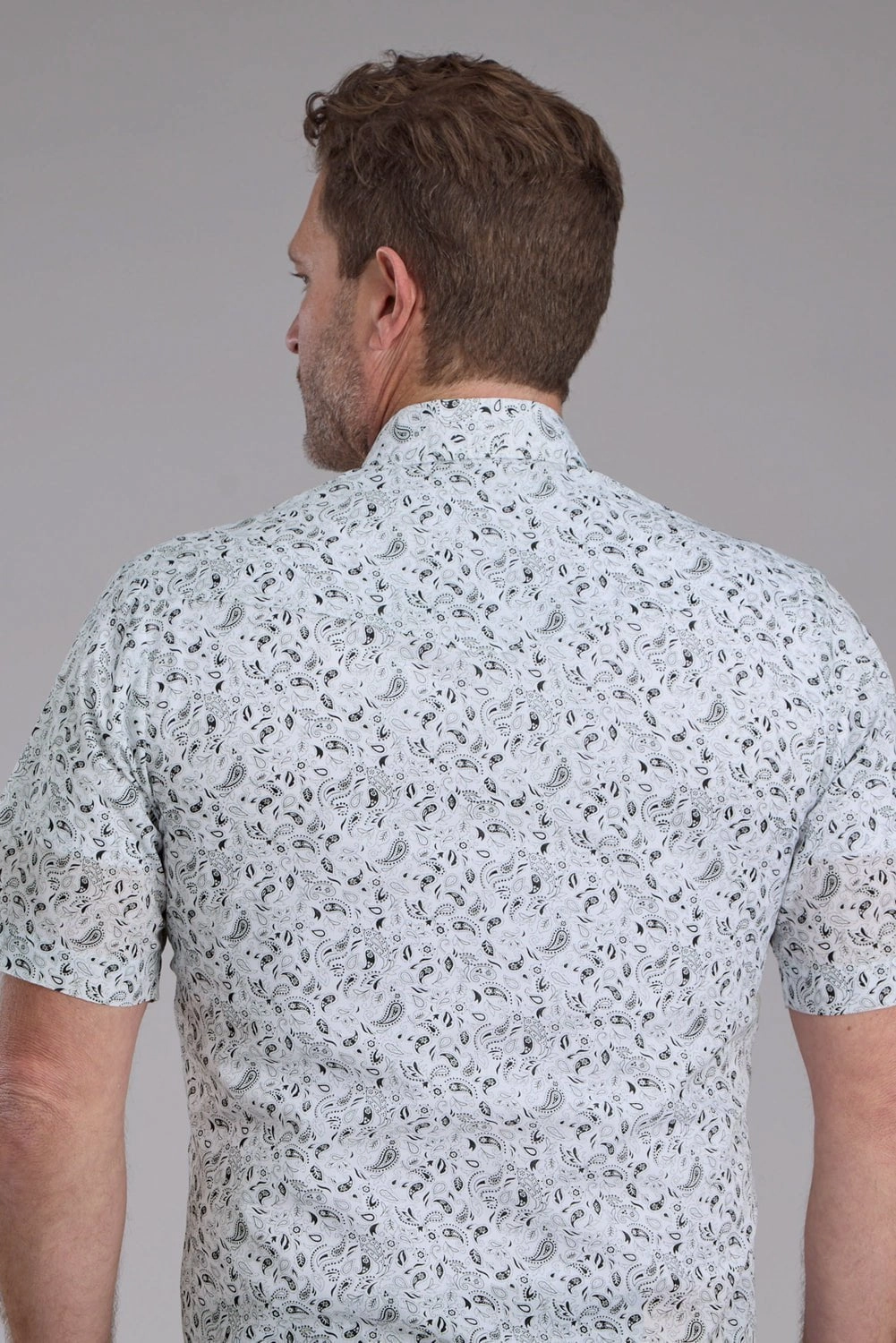 Summer Camp Roper Mens 2428 Paisley Black/White Cotton Blend S/S Shirt