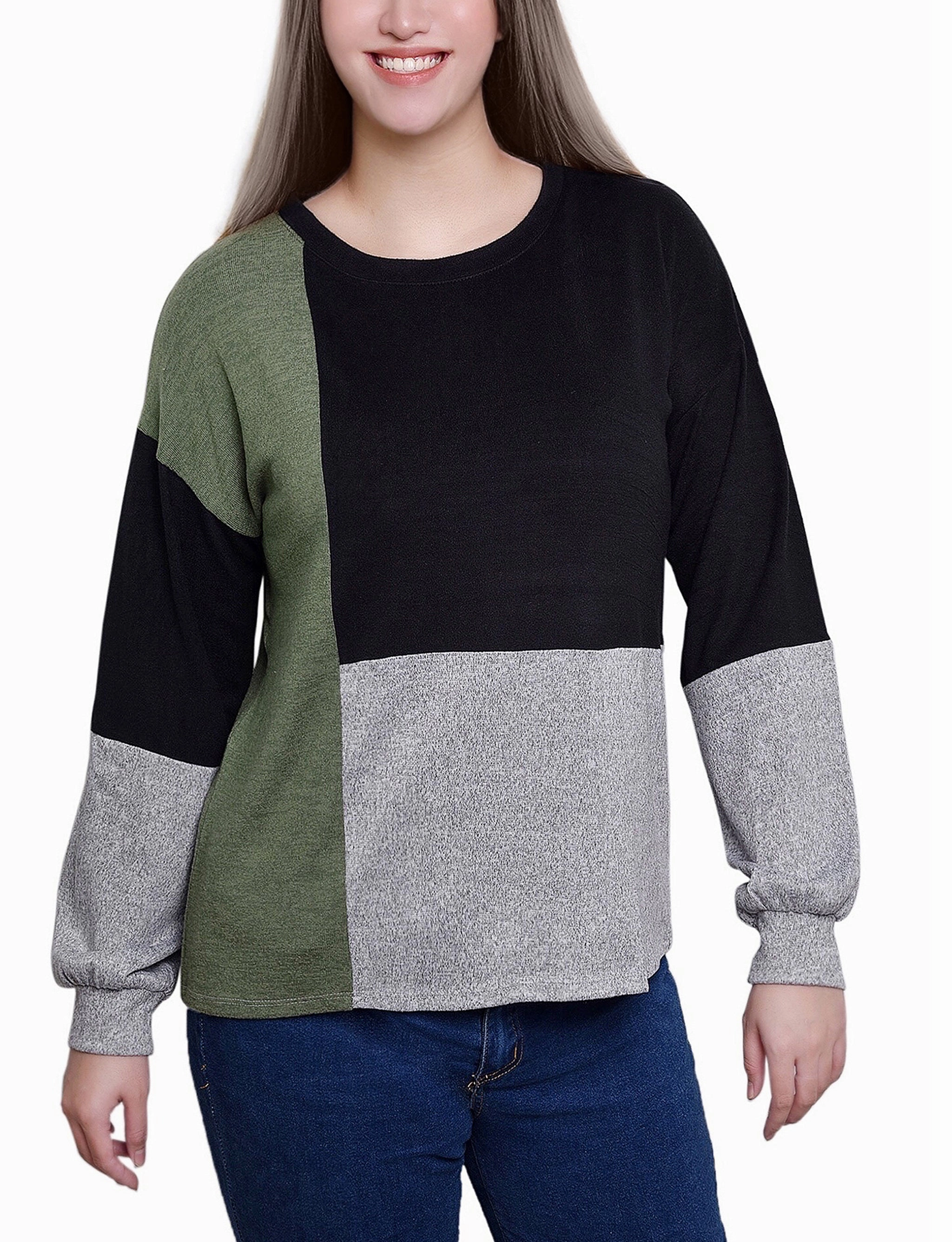 Long Sleeve Colorblocked Top Fresh Outfit