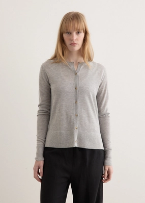 Fine Knit Cardigan Textured Weave Smart Layer