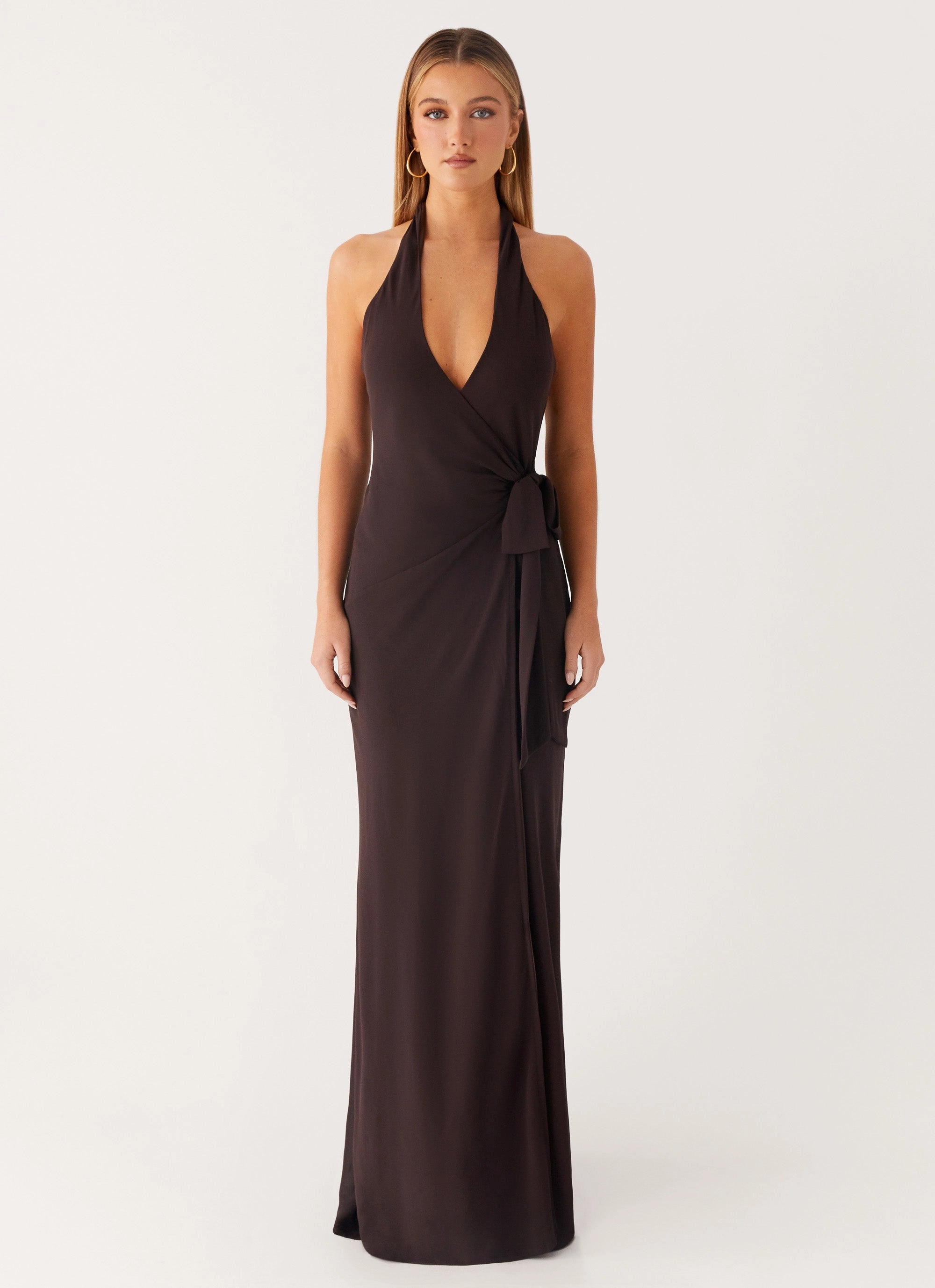 Multipurpose Modern Motion So Chic Maxi Dress - Cool Chocolate