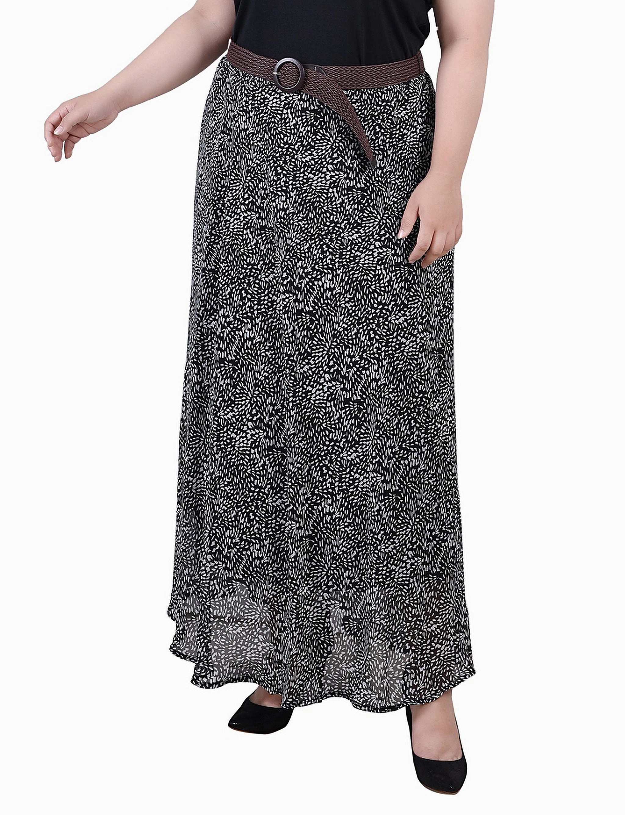 Modest Cut Plus Size Chiffon Maxi Skirt