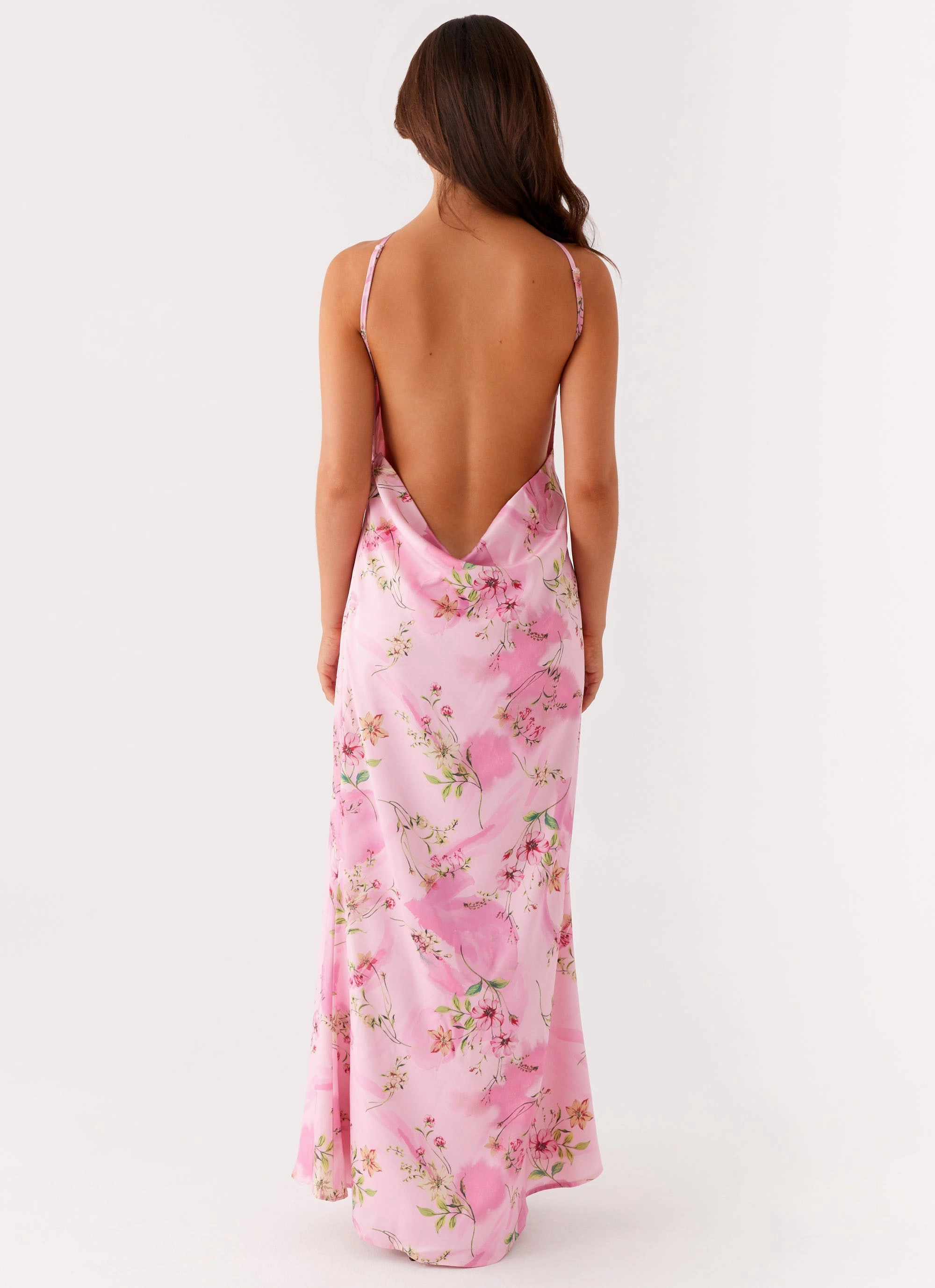 Lace Fine Pascal Maxi Dress - Pink Floral Print