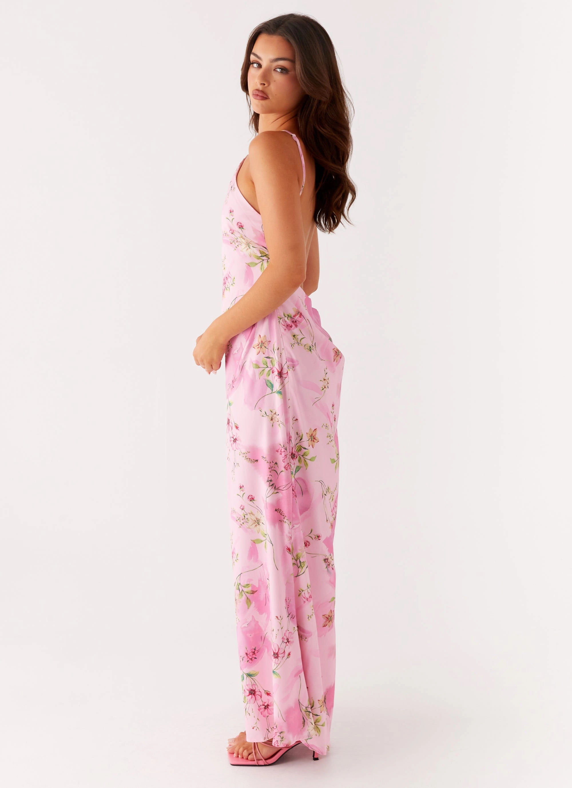 Vibrant Edge Pascal Maxi Dress - Pink Floral Print