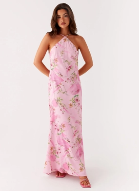 Anti-bacterial Pascal Maxi Dress - Pink Floral Print