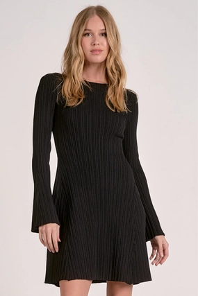 Sophisticated Comfort Mini Ribbed Sweater Dress
