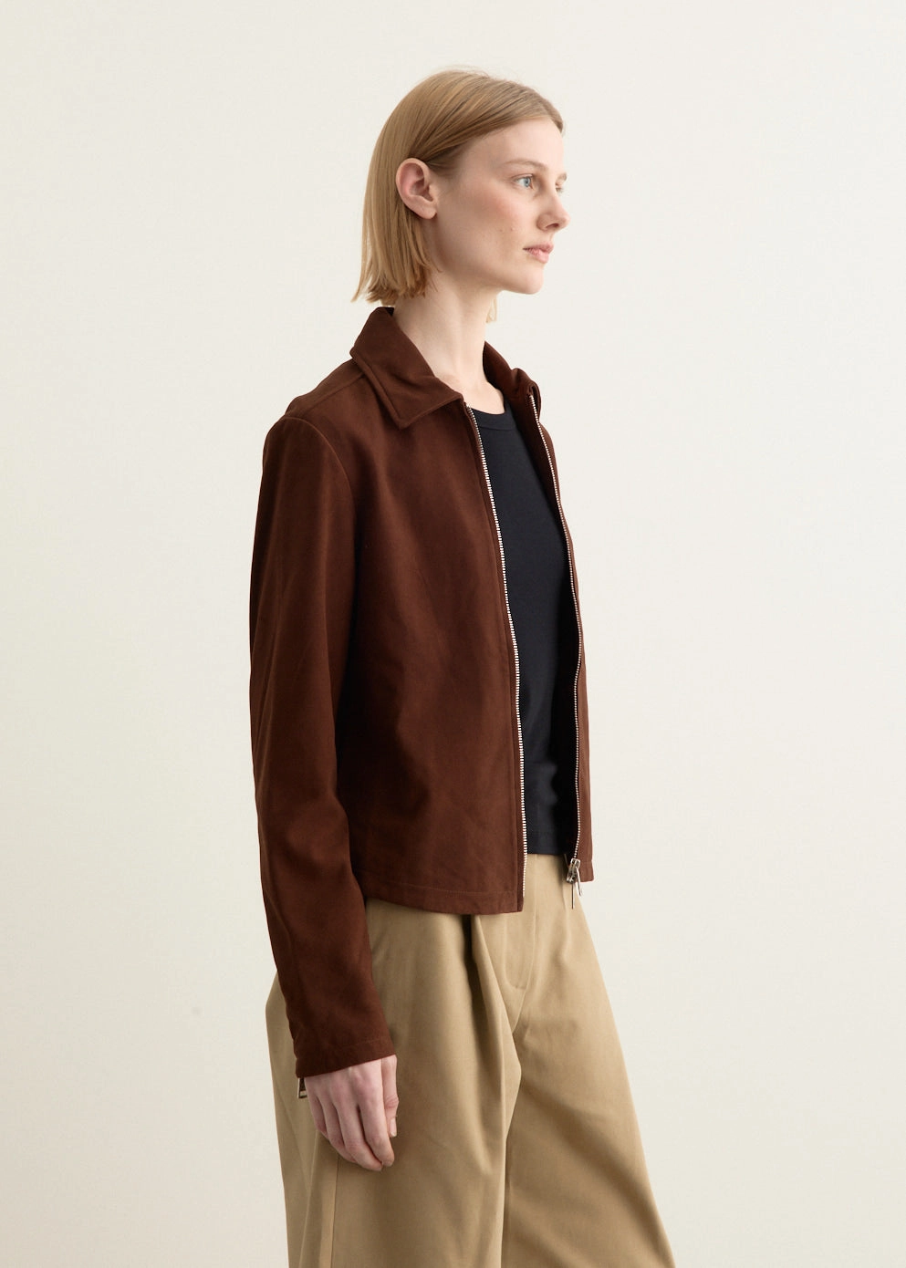 Belted Waist DurableStitching Suede Andie Jacket