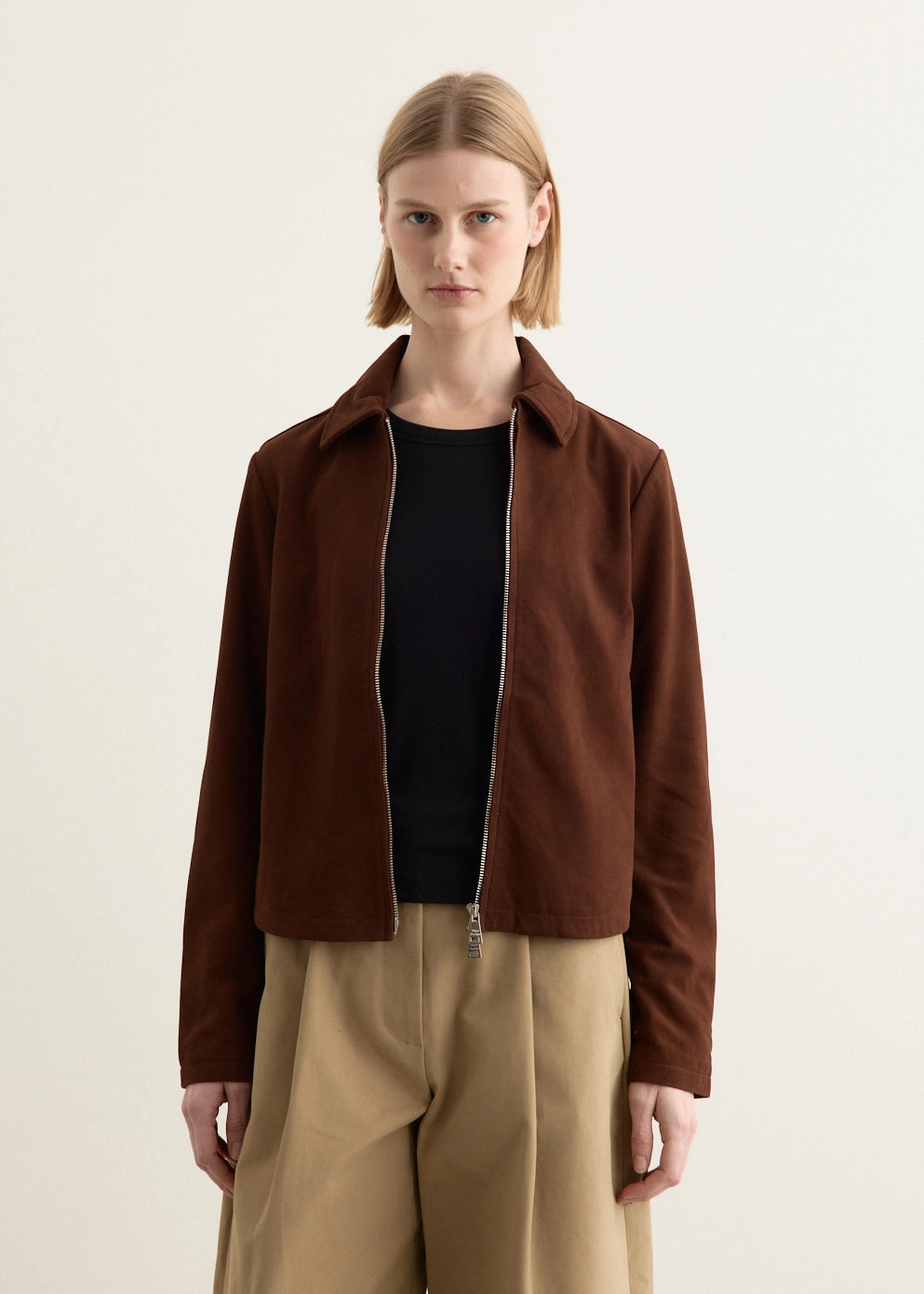Suede Andie Jacket Layered Neckline Fashion Use