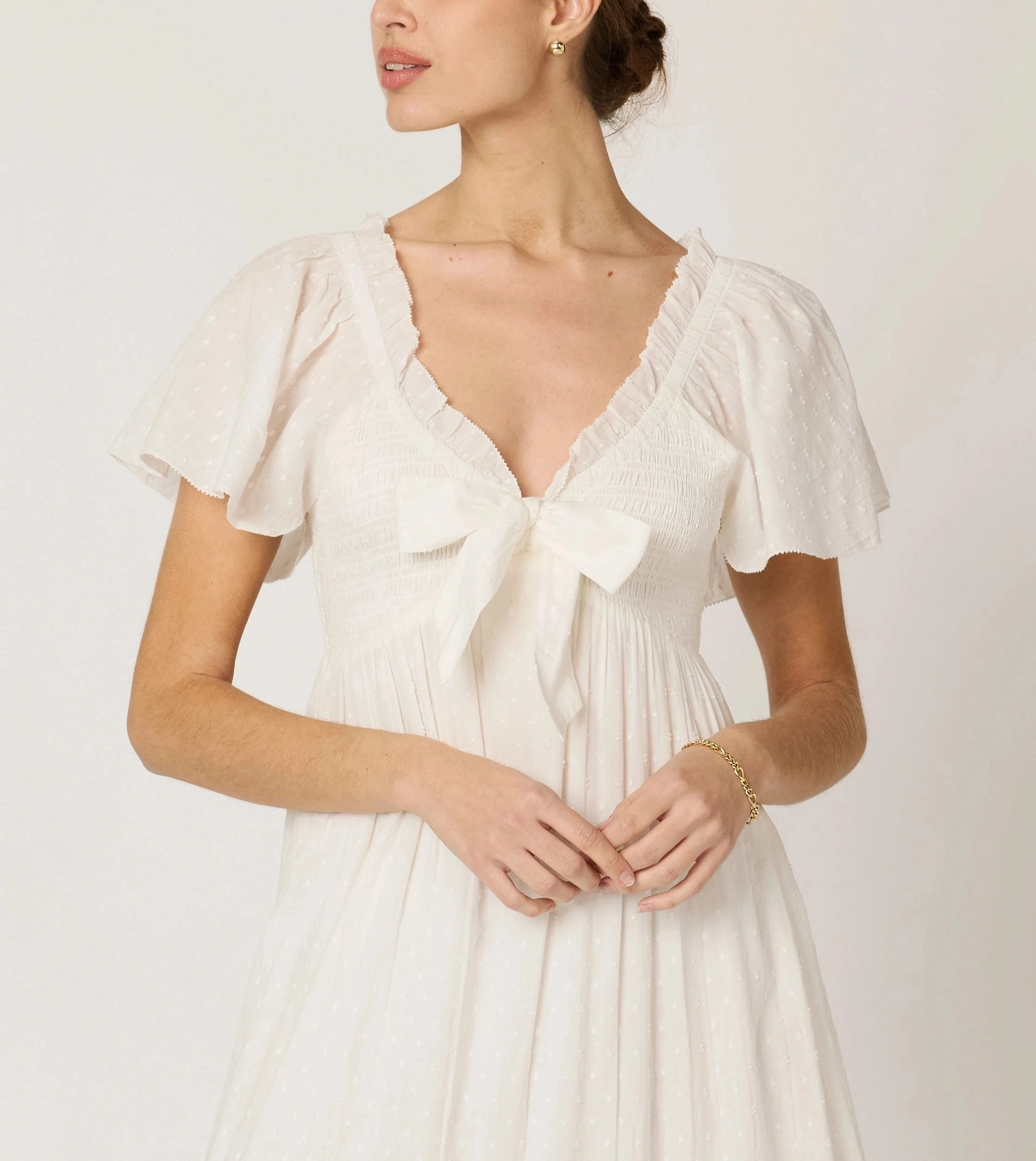 Ashlyn Midi Dress | Ivory Relaxed-fit Young Edge