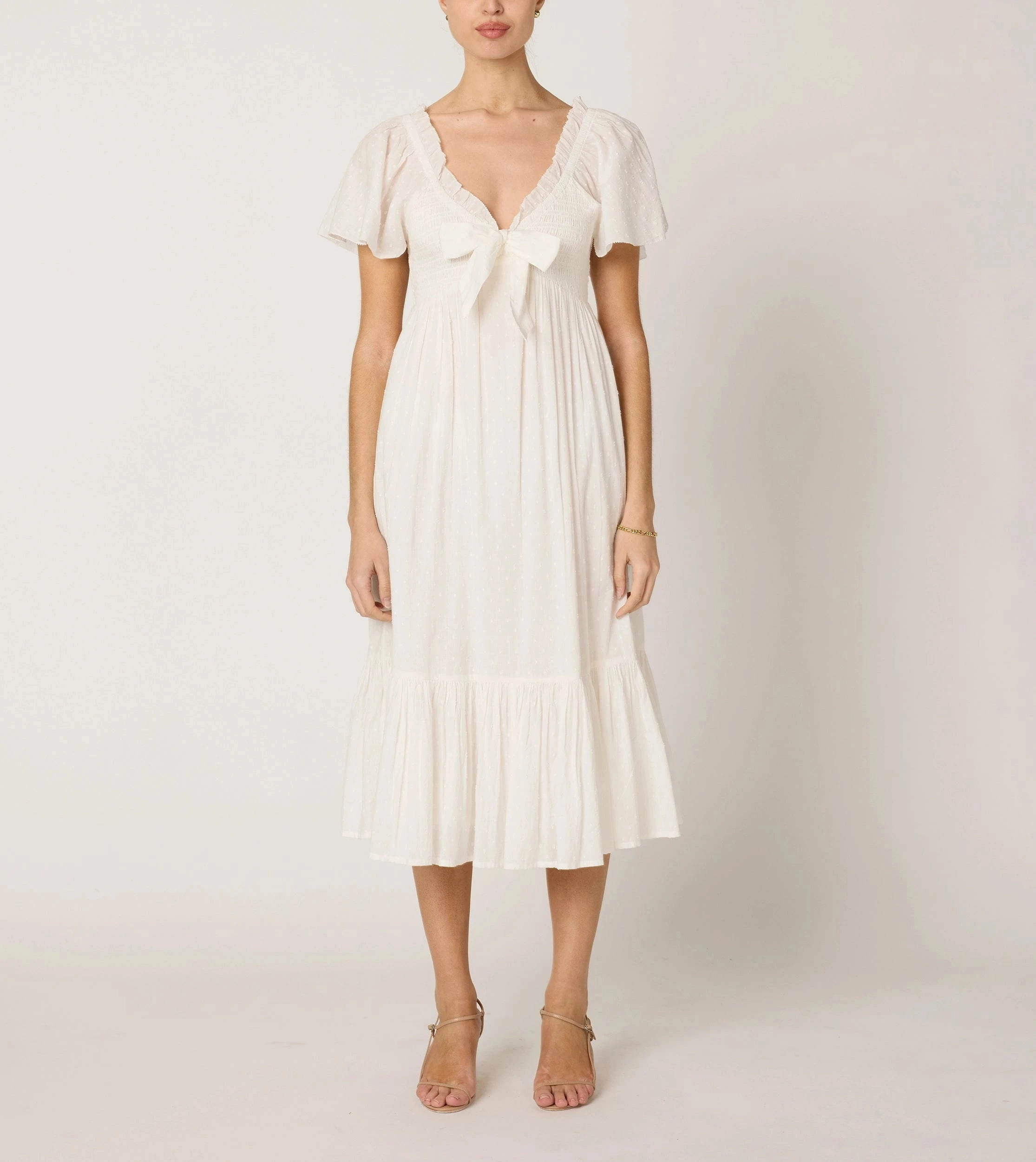 Ashlyn Midi Dress | Ivory Walk Grace Built-In-Slip