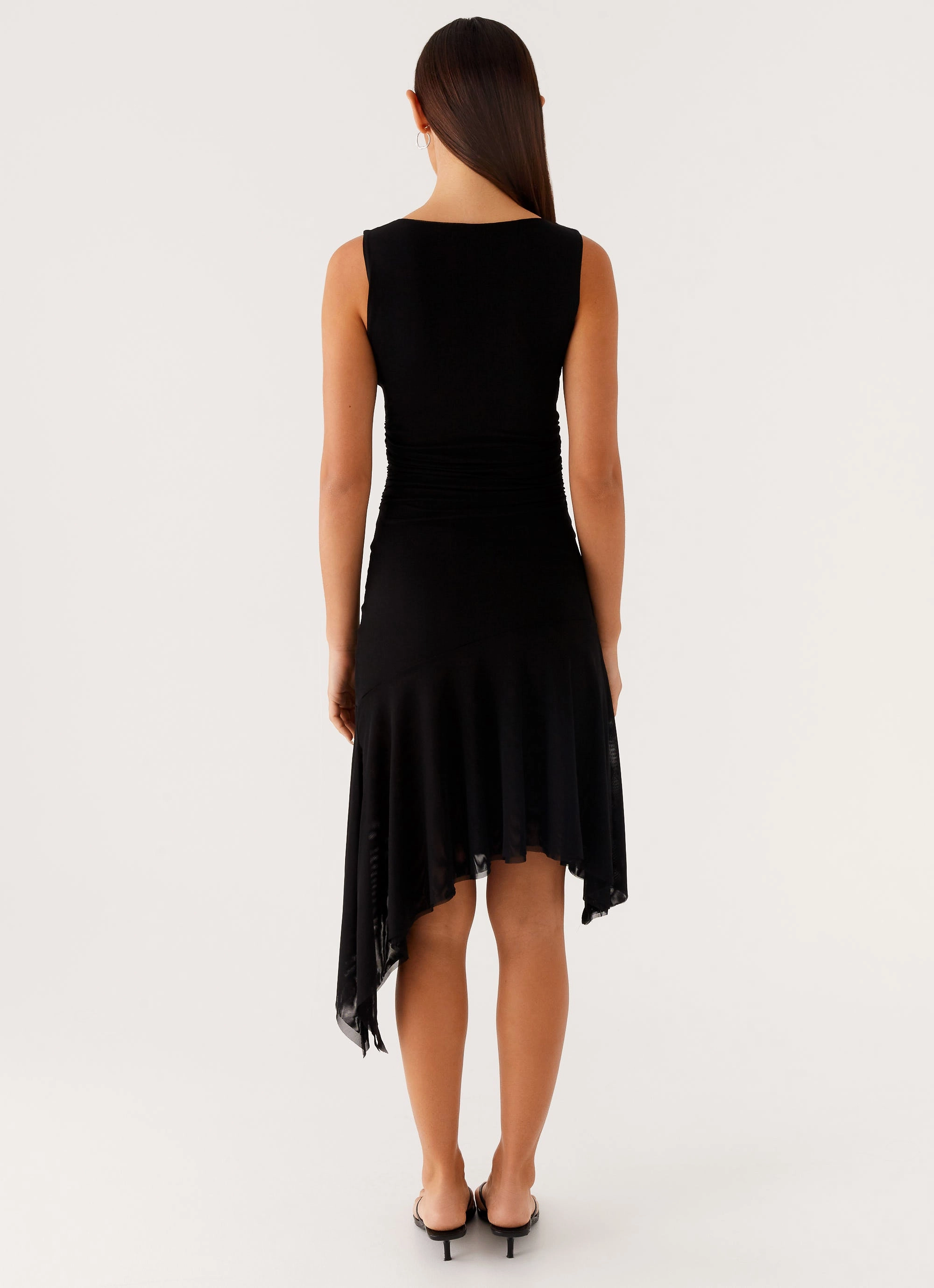 V-Neck Winona Midi Dress - Black