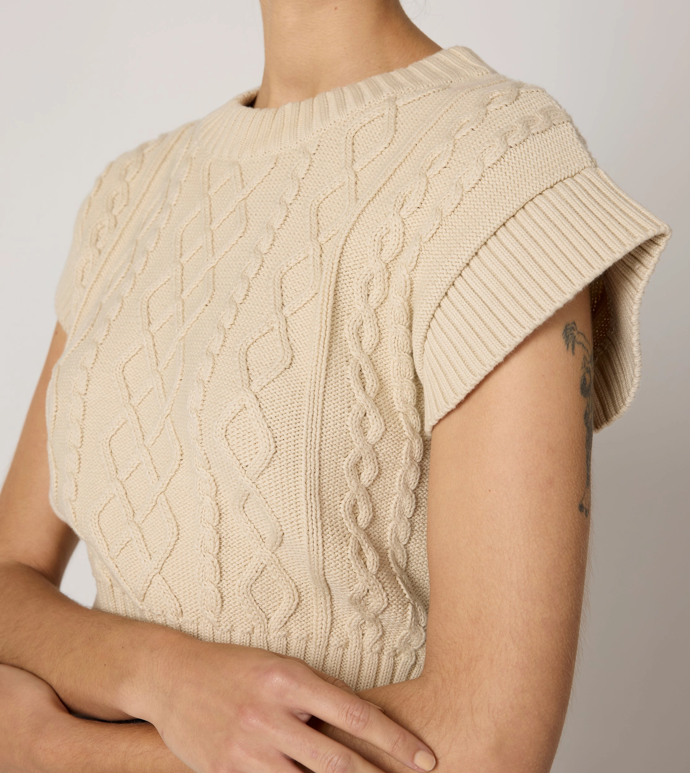 Gigi Cropped Sweater Vest | Cream Layering pieces Fashion Essential