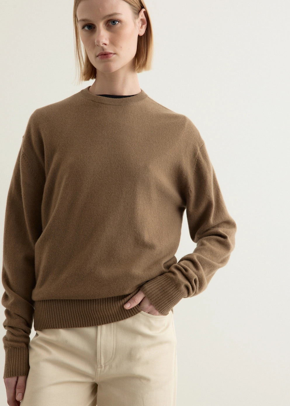 City Comforted Polished Edge Classic Cashmere Crew Knit