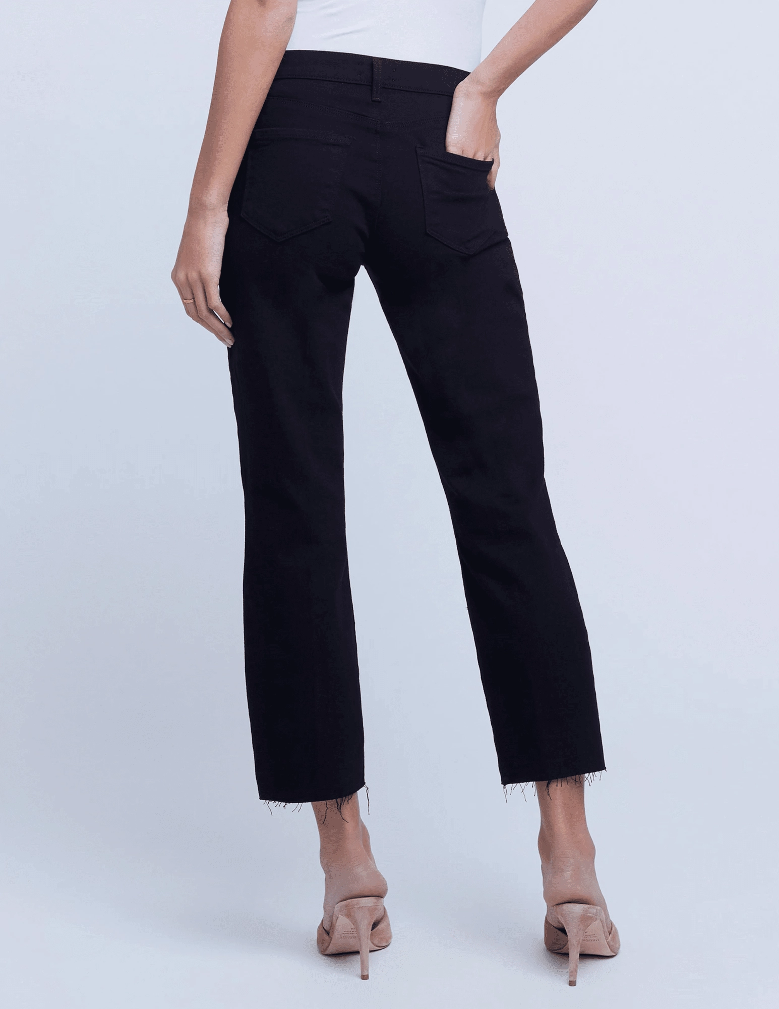 Timeless Option L'AGENCE Sada High Rise Cropped Slim Jeans In Black