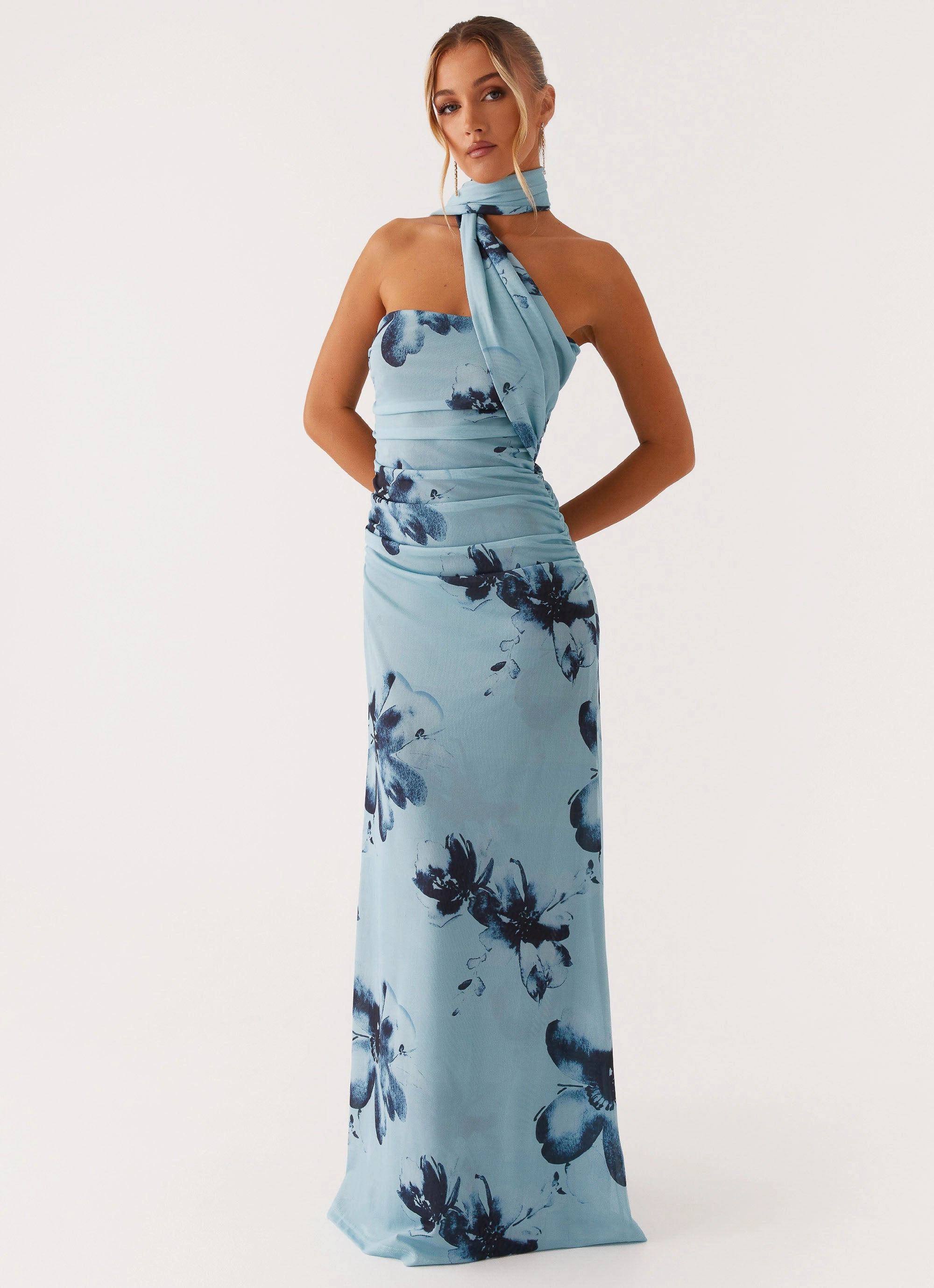 Songbird Maxi Dress - Blue Black Floral Clean Style