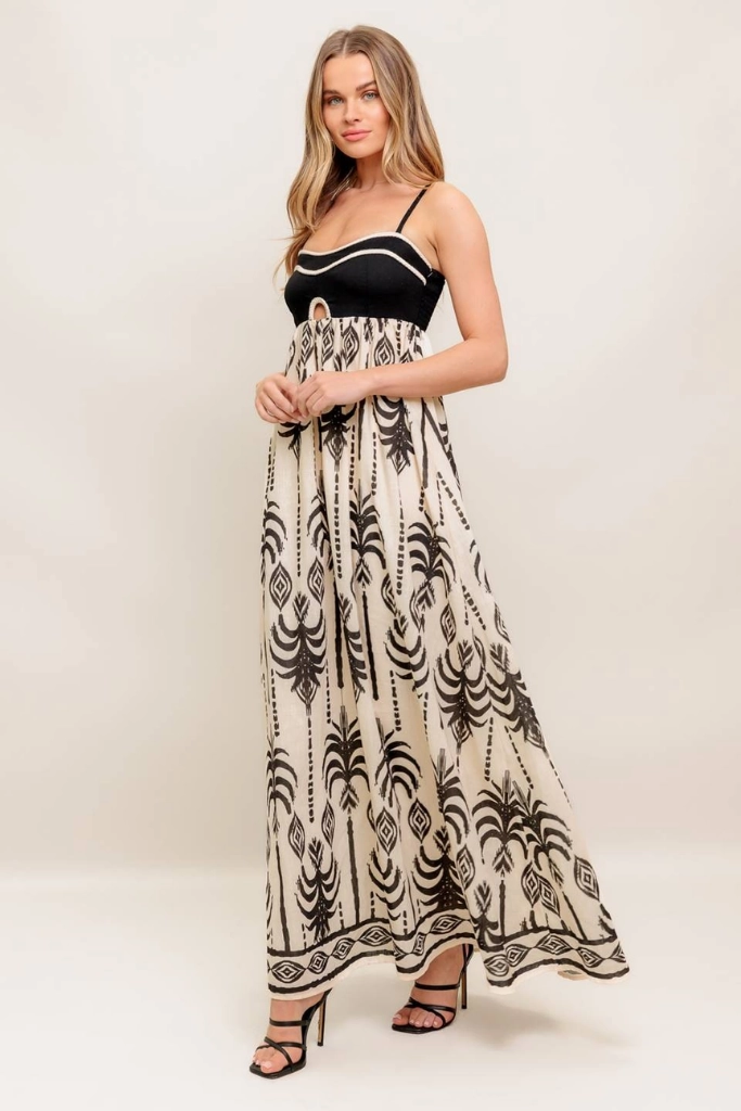 Casual maxi dress Comfort Look Sophia Palm Maxi Dress