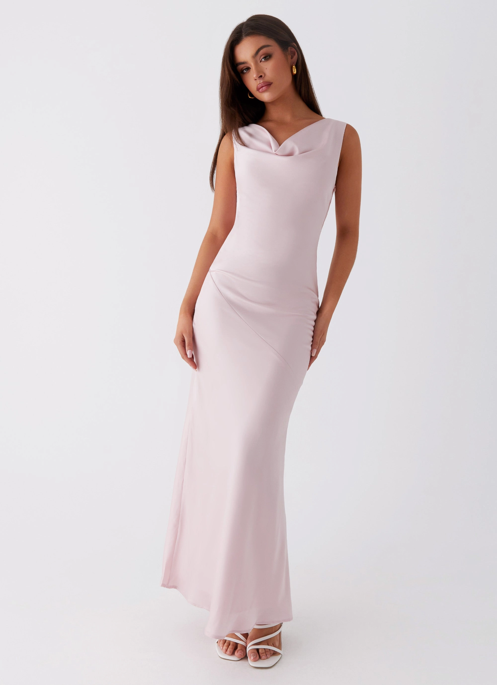 Versatile Fit Be Mine Satin Maxi Dress - Mauve Pink