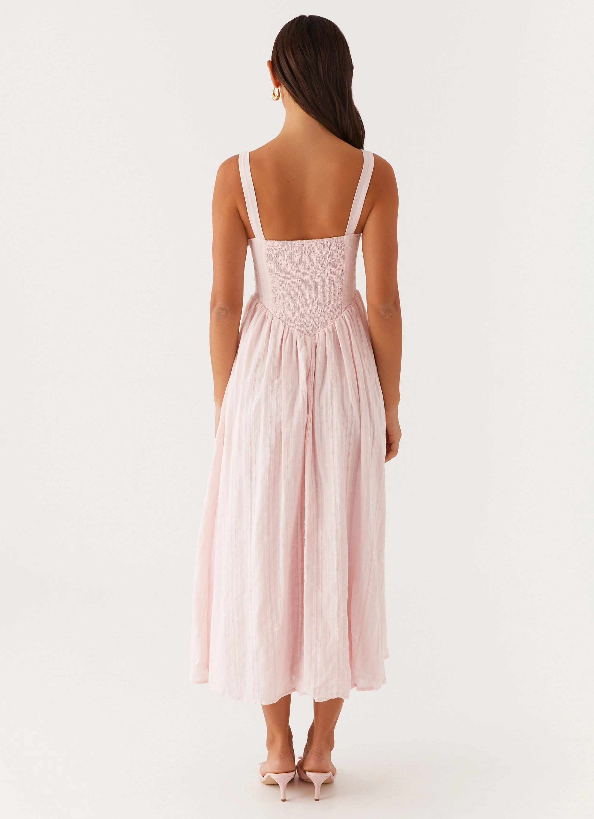 Poised Vibe Chill Edge Pascuelle Midi Dress - Pink