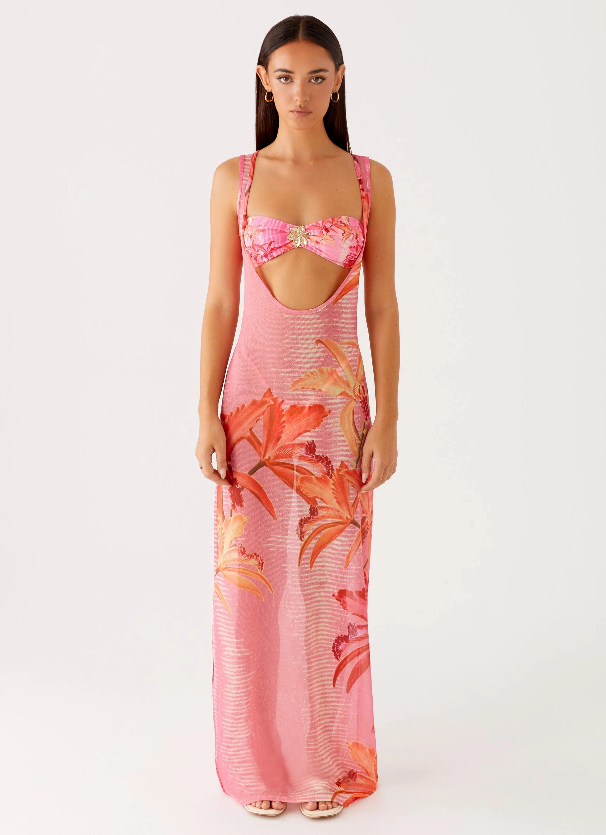 Grace Color Sorella Maxi Dress - Tropical Pink Print