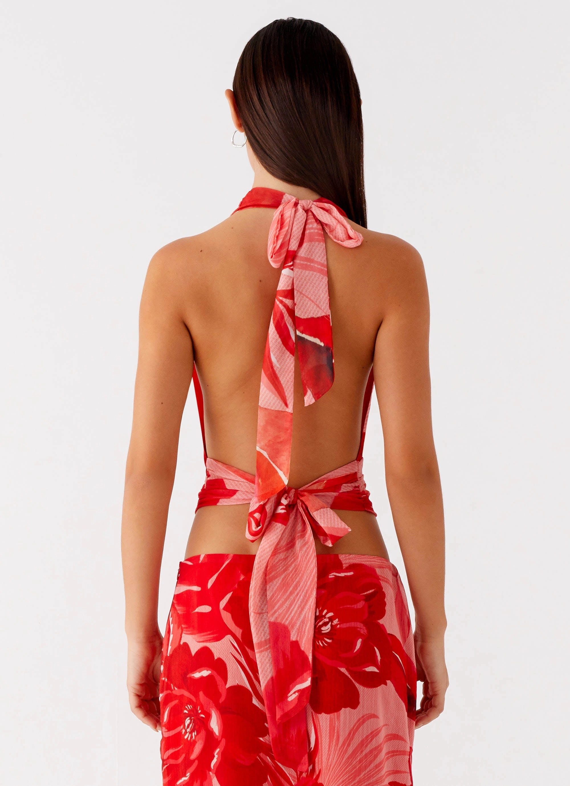 Wardrobe Classic Soren Halter Top - Sicily Sunsets Print